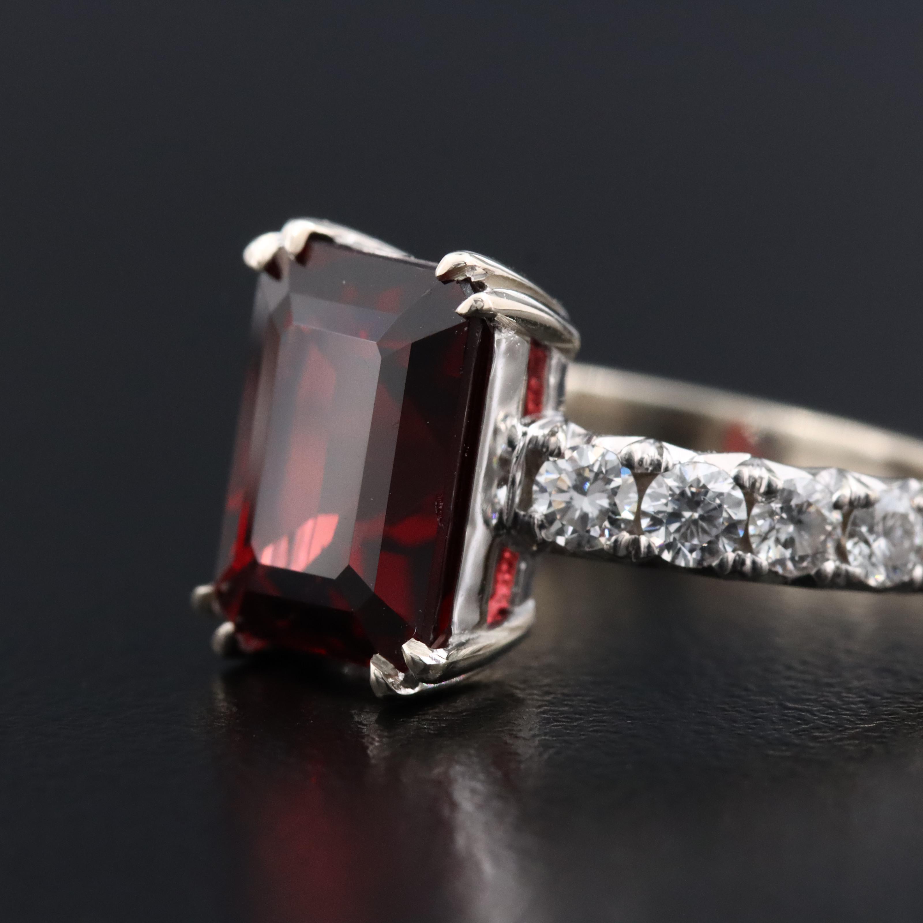 14K Garnet and Diamond Ring
