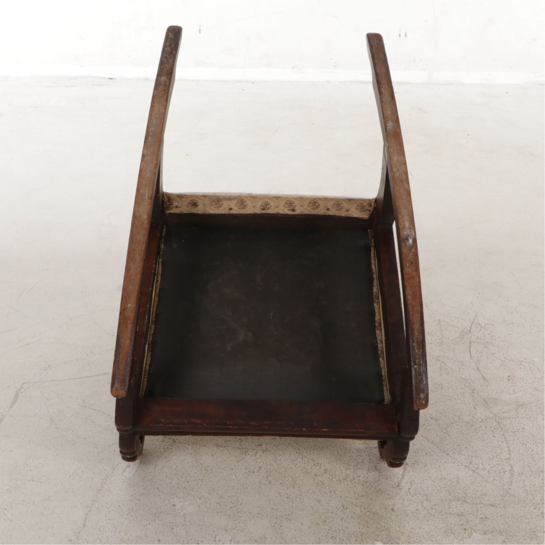 Victorian Walnut Upholstered Goose Neck Rocking Chair