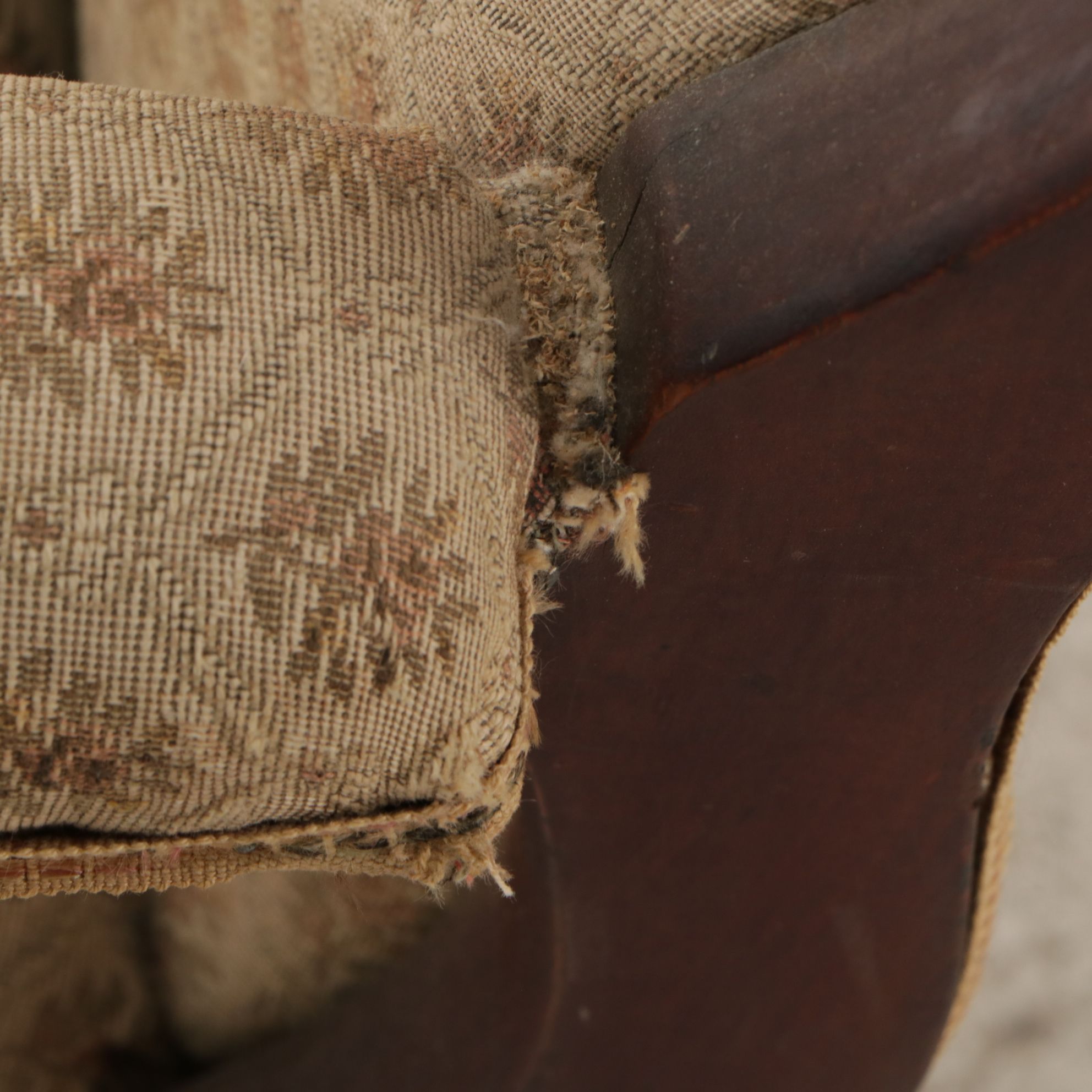 Victorian Walnut Upholstered Goose Neck Rocking Chair