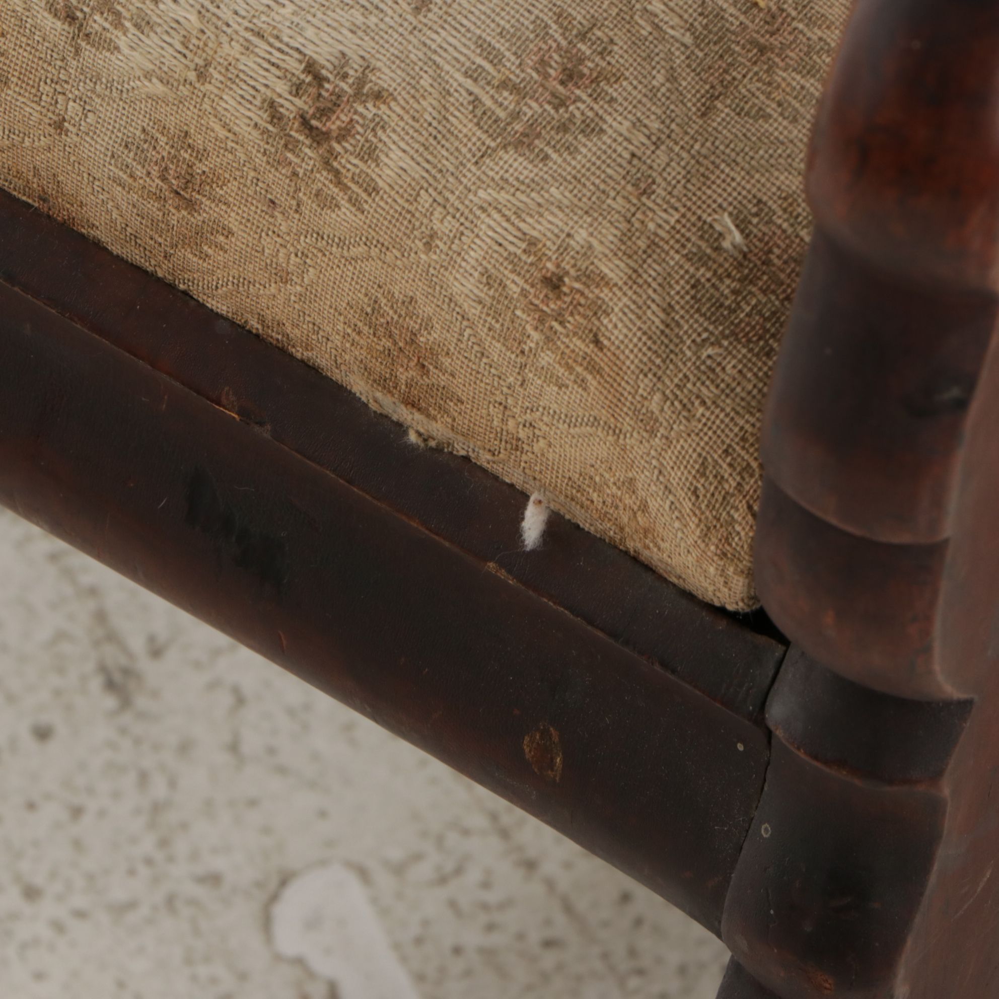 Victorian Walnut Upholstered Goose Neck Rocking Chair