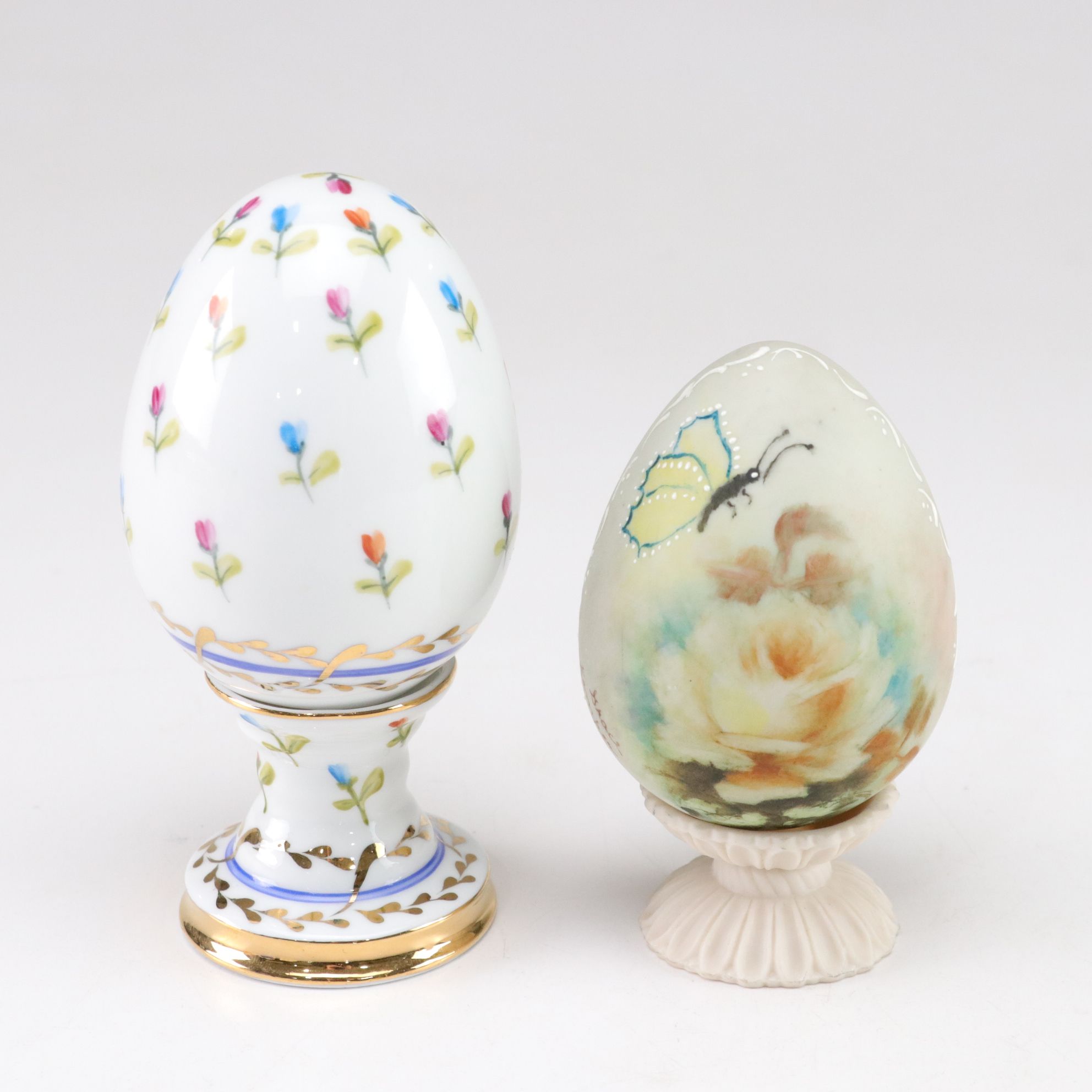 Grace Kemper Hand-Decorated Egg with "Holiday Surprise" and More Decor, 1980s