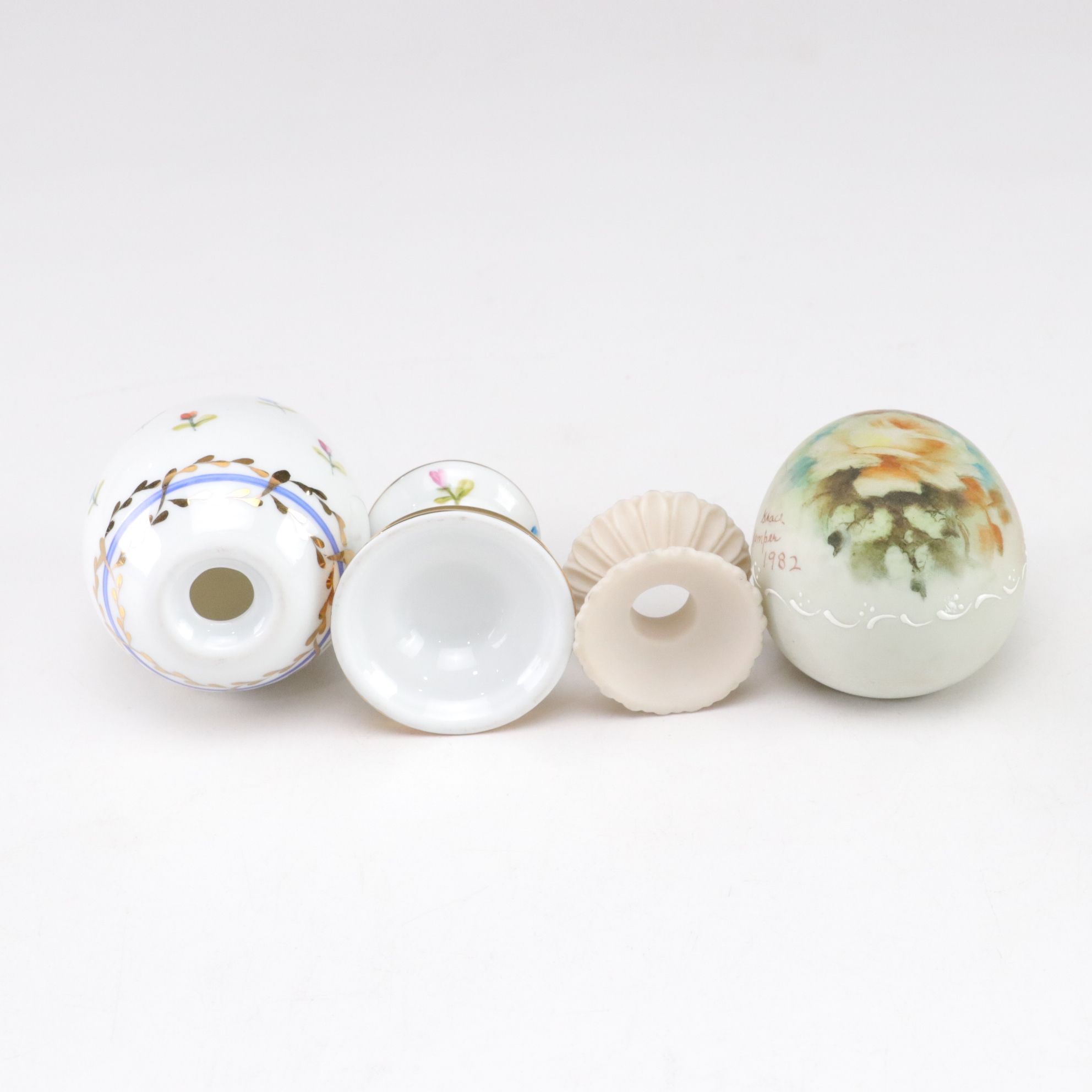 Grace Kemper Hand-Decorated Egg with "Holiday Surprise" and More Decor, 1980s