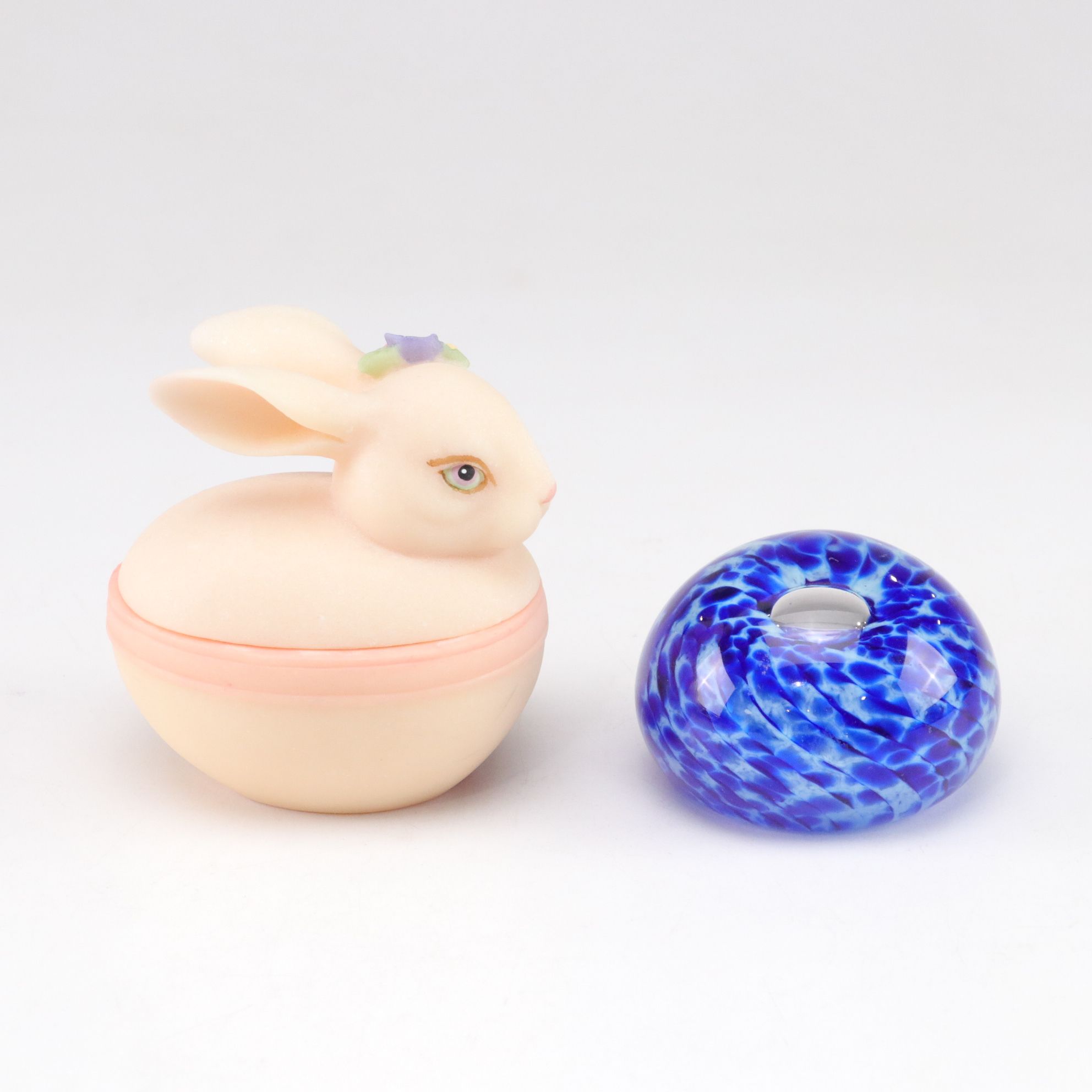 Grace Kemper Hand-Decorated Egg with "Holiday Surprise" and More Decor, 1980s