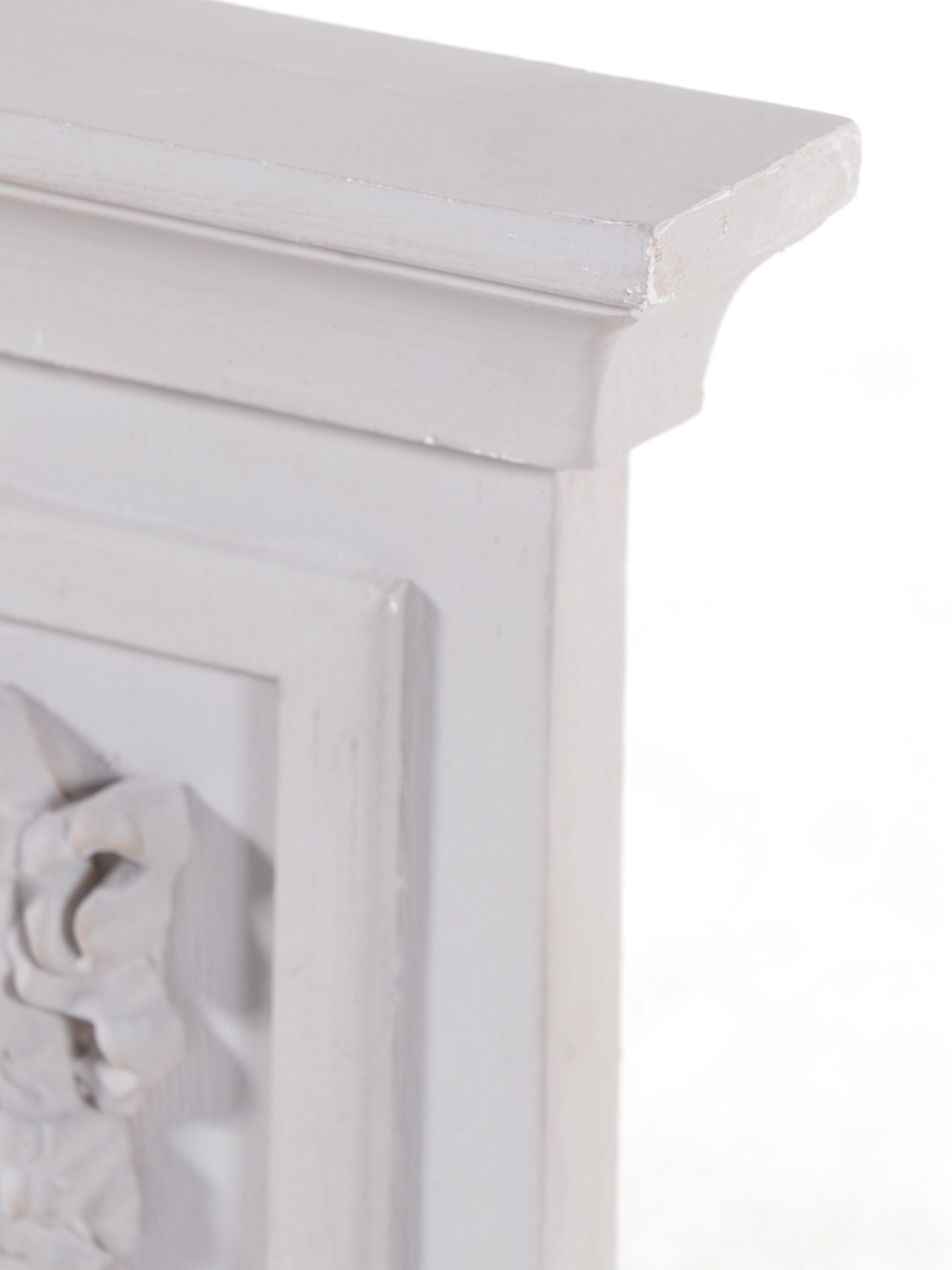 French Style Painted Wood Trumeau Mirror