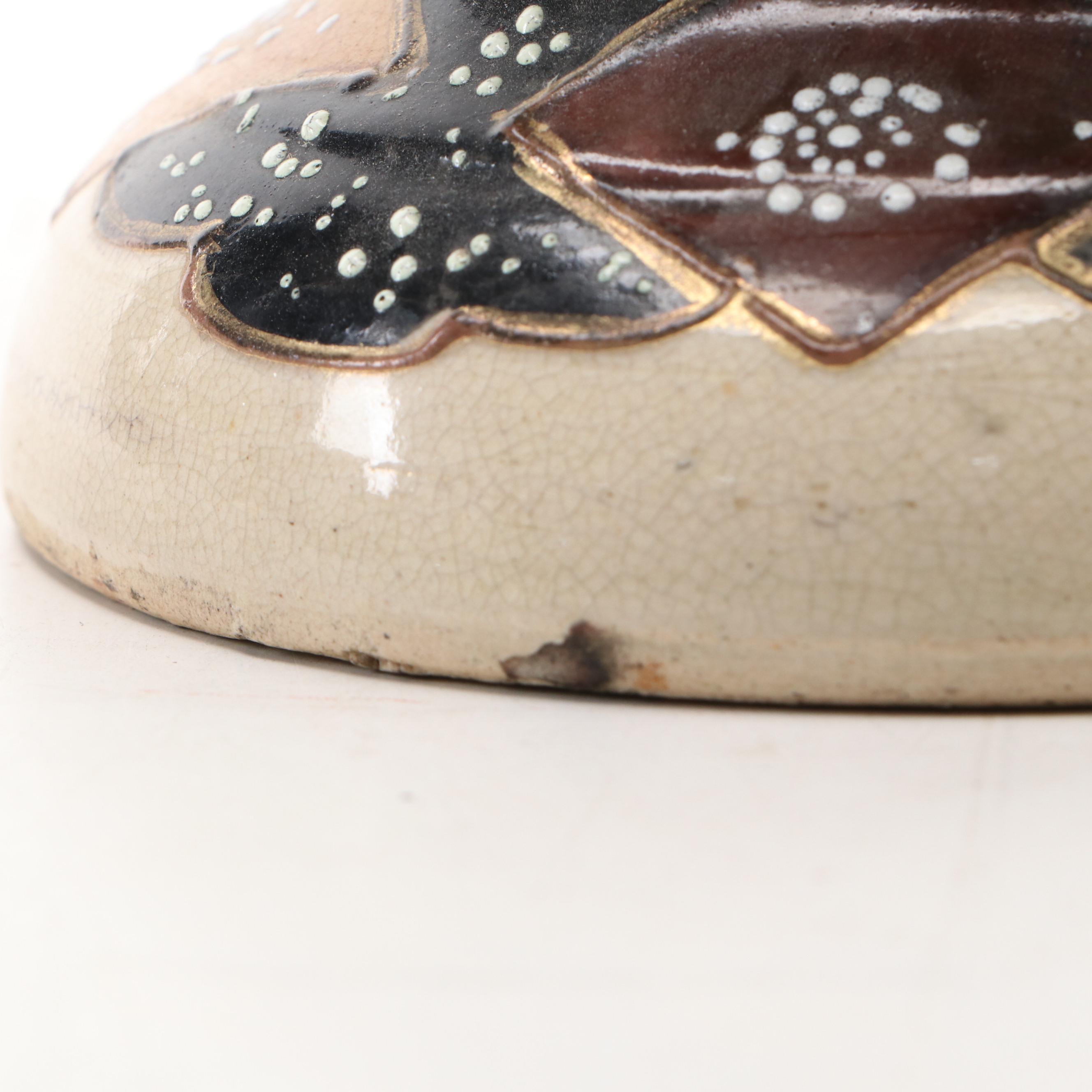 Japanese Satsuma Moriage Accented Vase, Early to Mid-20th Century