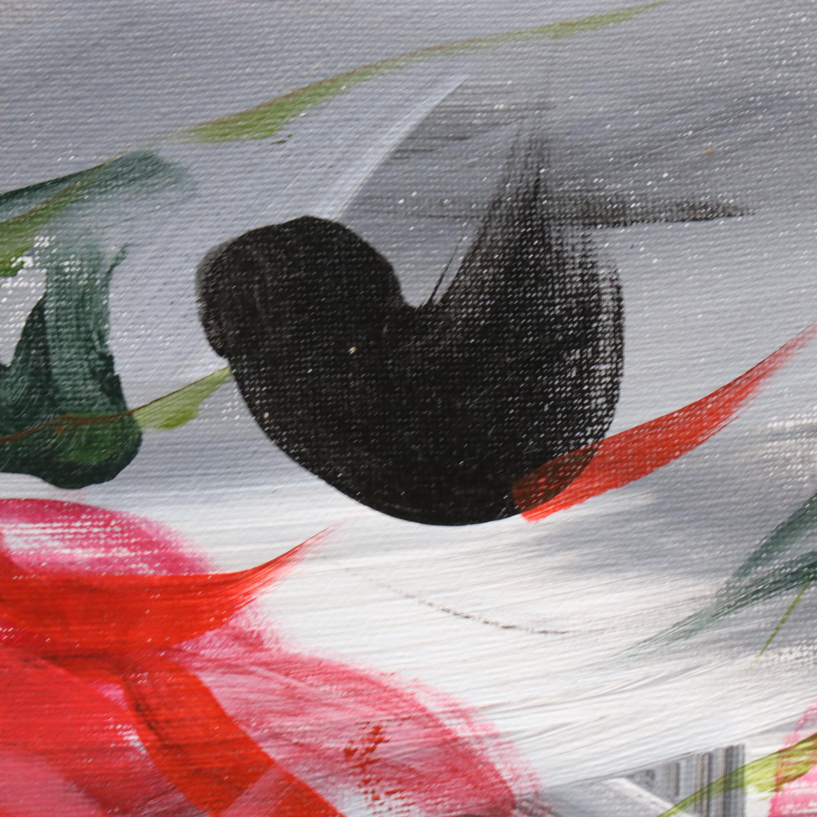 Said Oladejo-lawal Stylized Floral Acrylic Painting, 2020