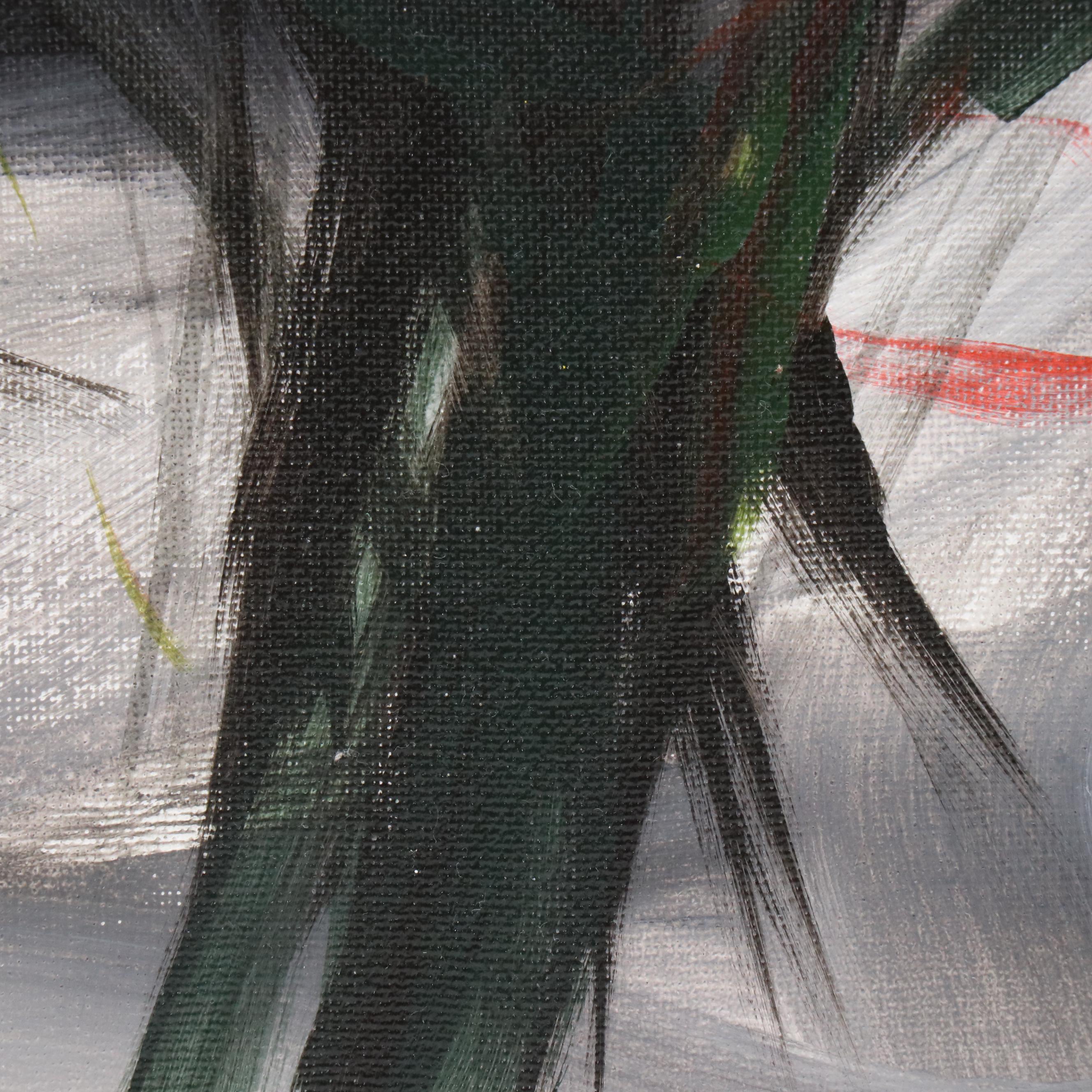 Said Oladejo-lawal Stylized Floral Acrylic Painting, 2020