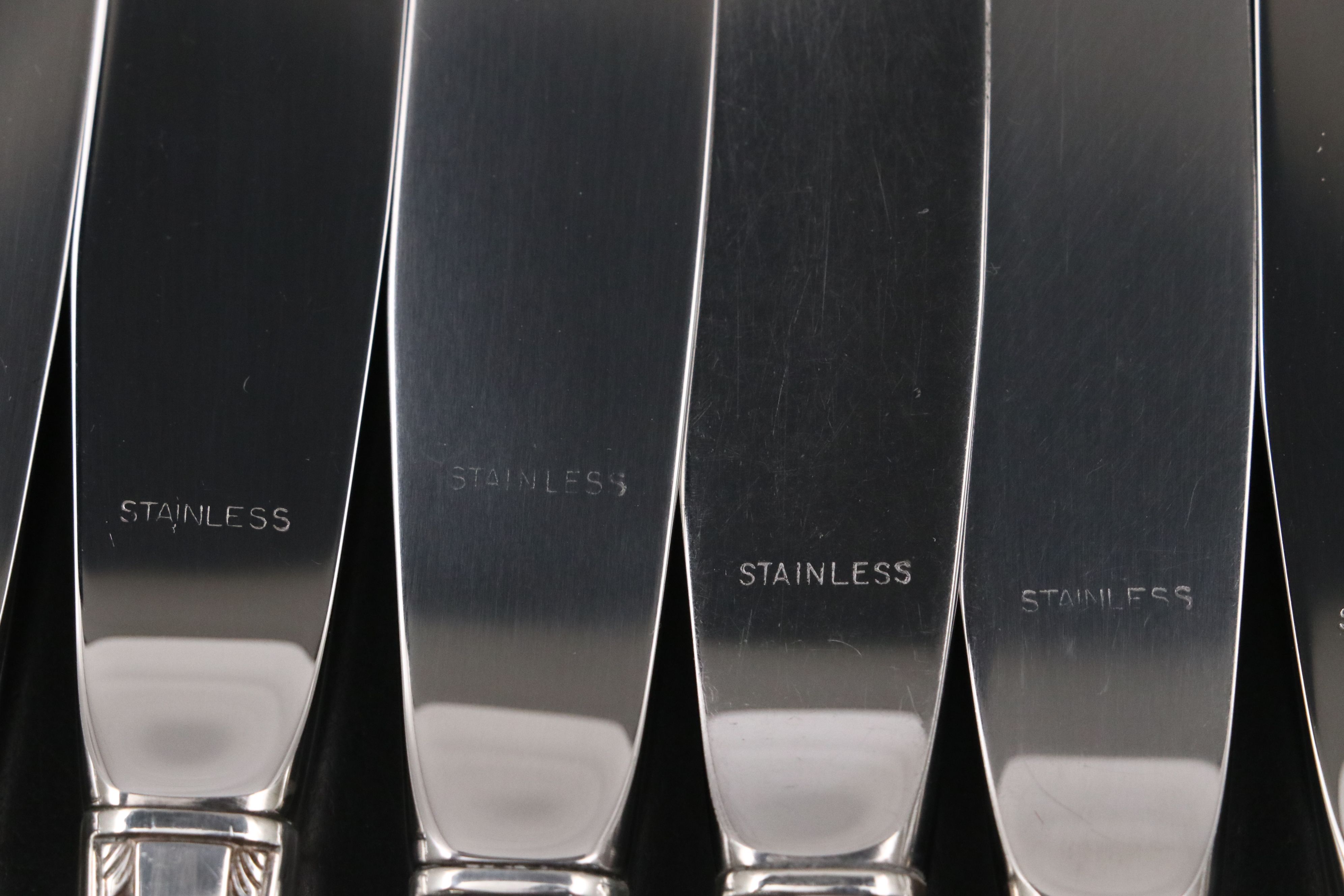 Royal Crest "Wild Flower" Sterling Silver Handle Salad Servers and Dinner Knives