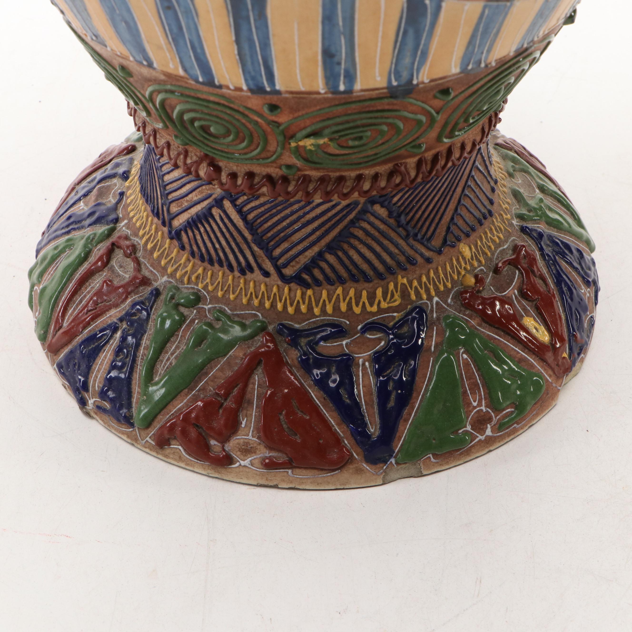 Japanese Satsuma Floor Vase, 20th Century