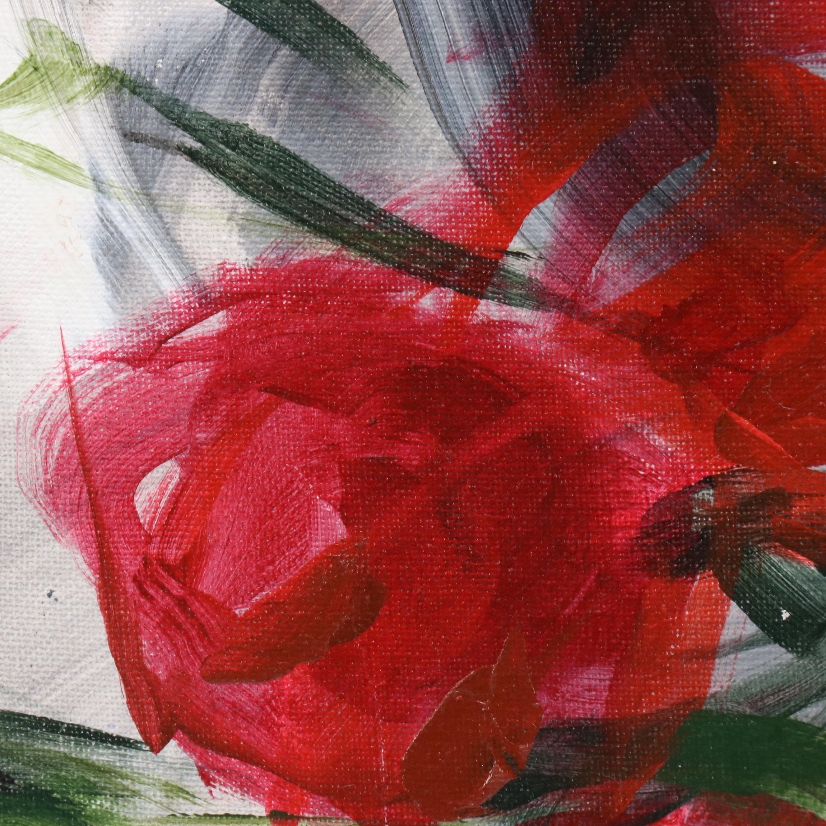 Said Oladejo-lawal Stylized Floral Acrylic Painting, 2020