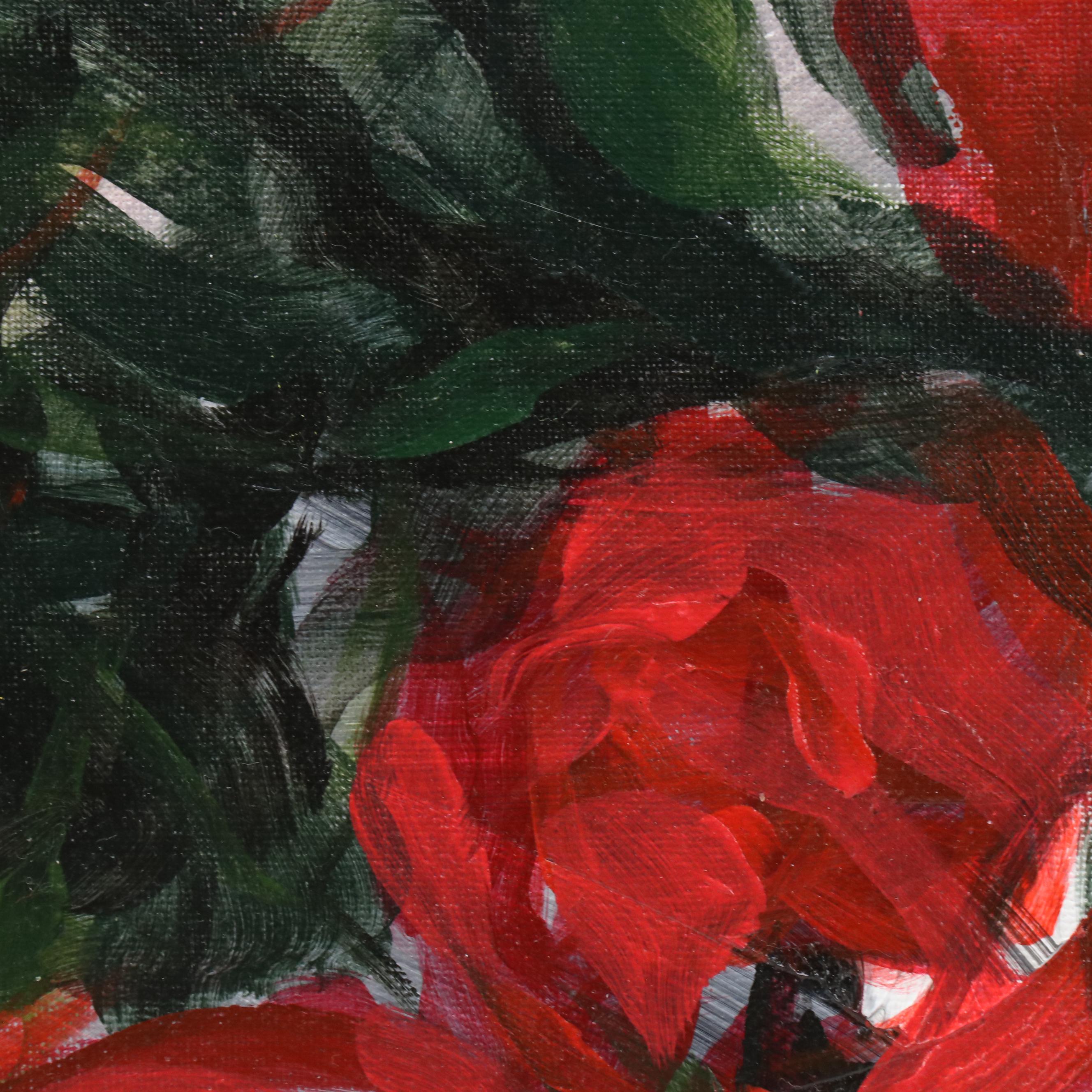 Said Oladejo-lawal Stylized Floral Acrylic Painting, 2020