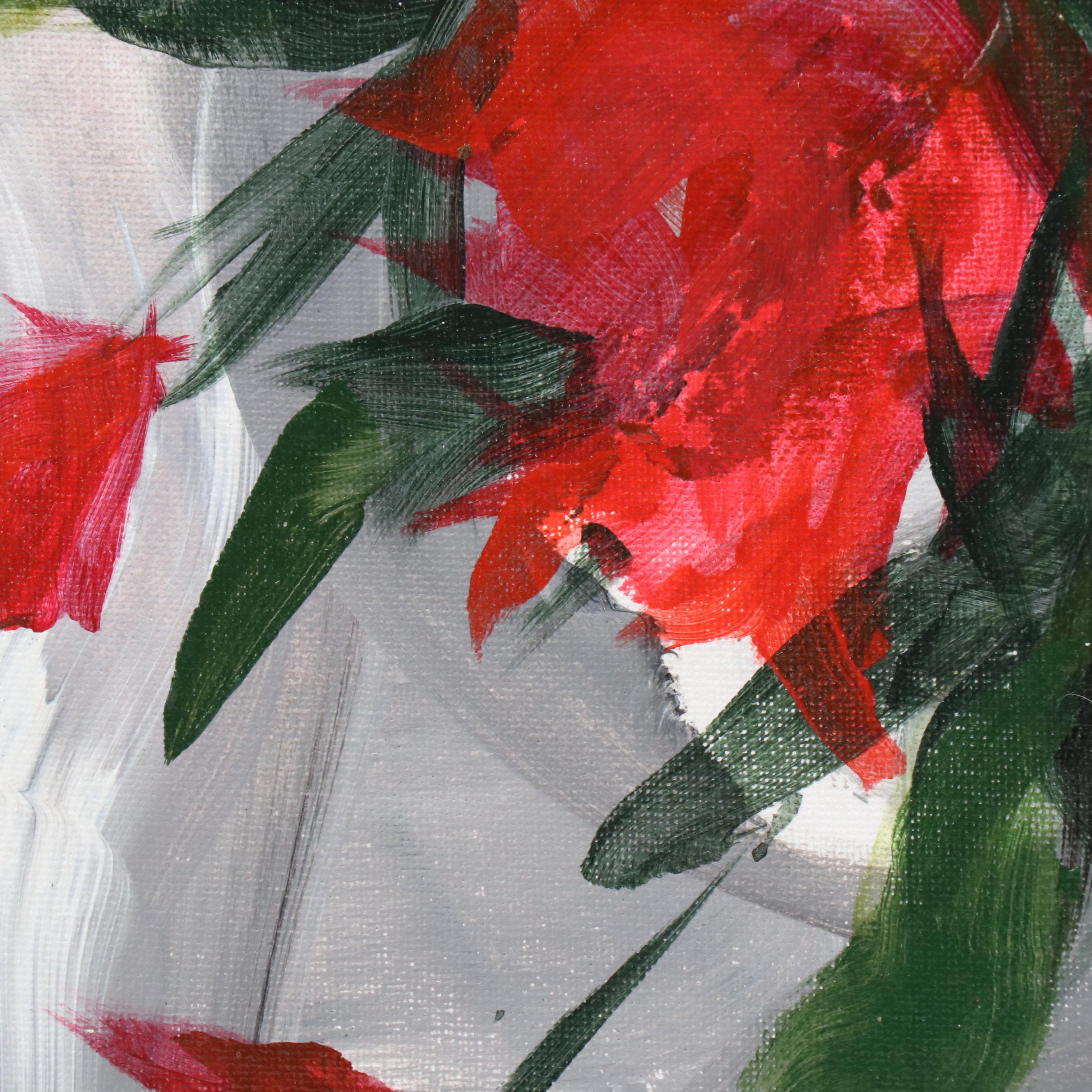 Said Oladejo-lawal Stylized Floral Acrylic Painting, 2020