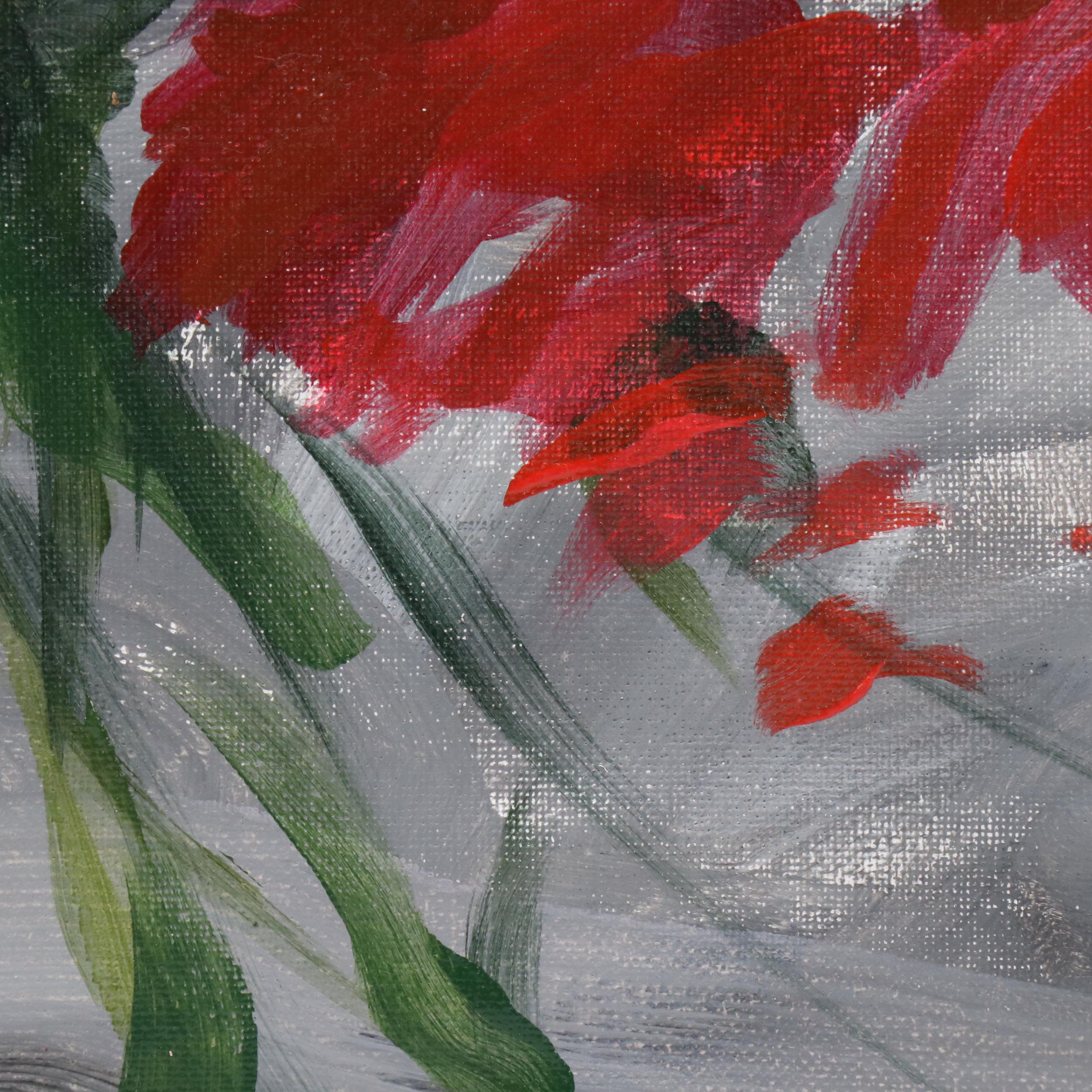 Said Oladejo-lawal Stylized Floral Acrylic Painting, 2020