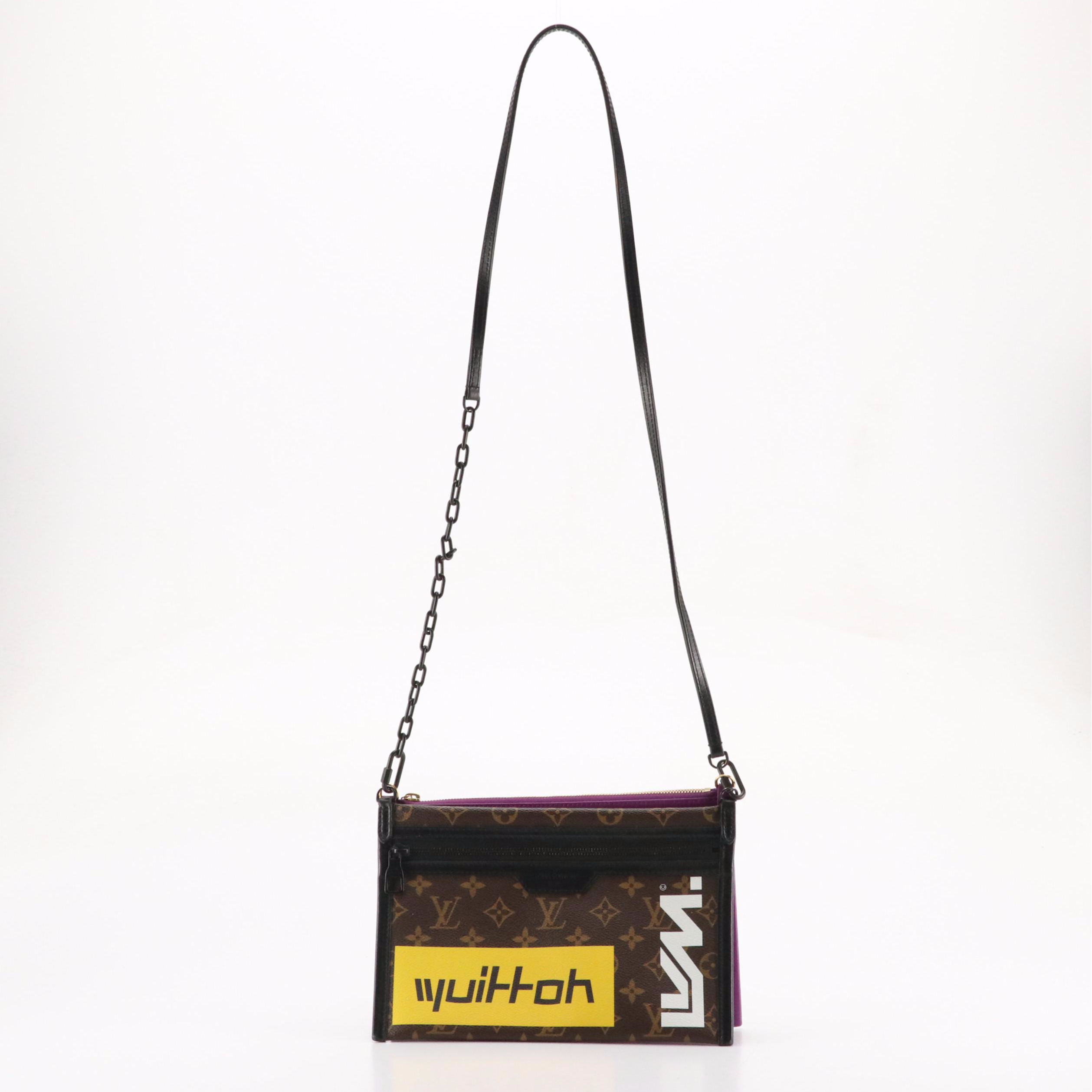 Louis Vuitton Limited Edition Double Flat Messenger Bag in Monogram Canvas/Denim