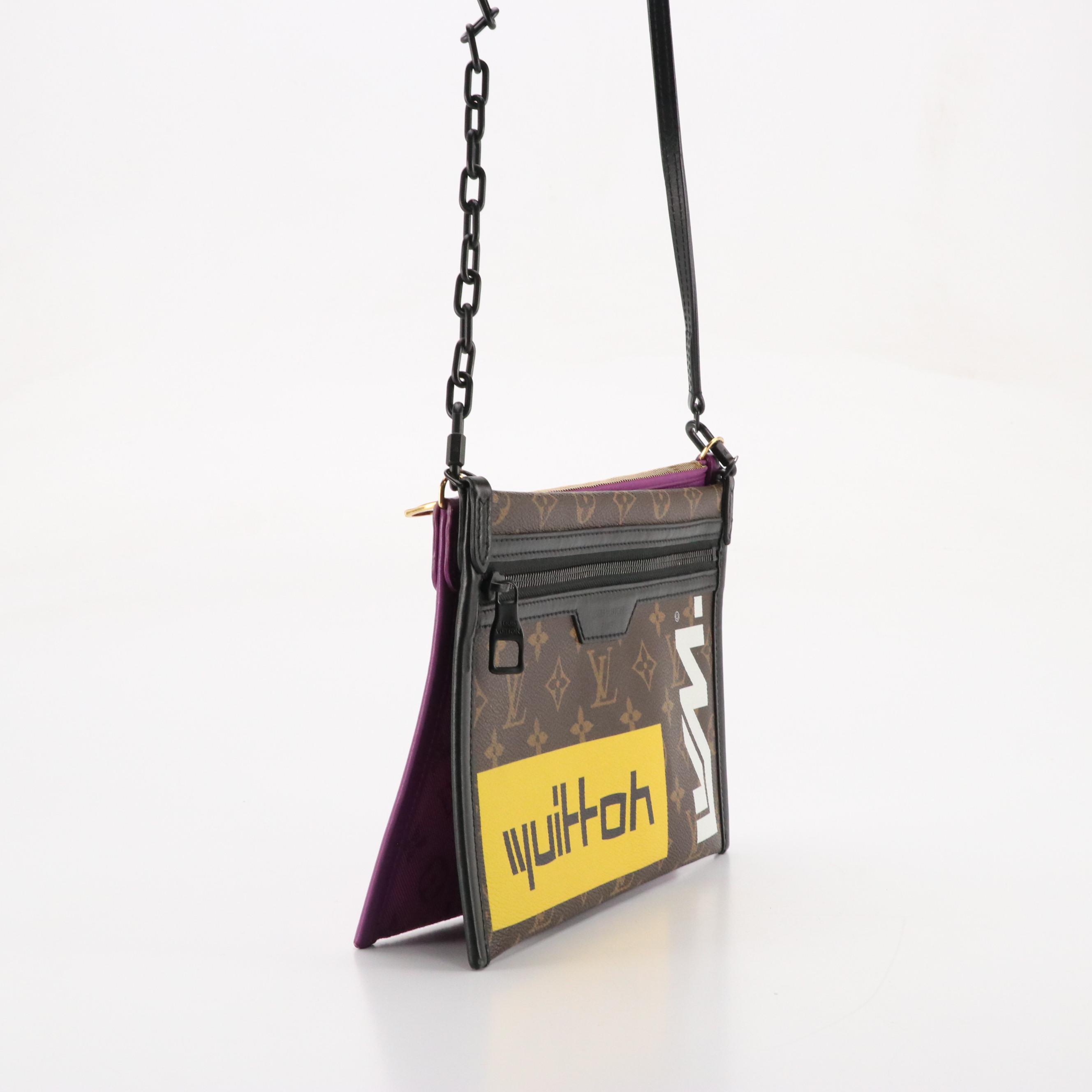 Louis Vuitton Limited Edition Double Flat Messenger Bag in Monogram Canvas/Denim