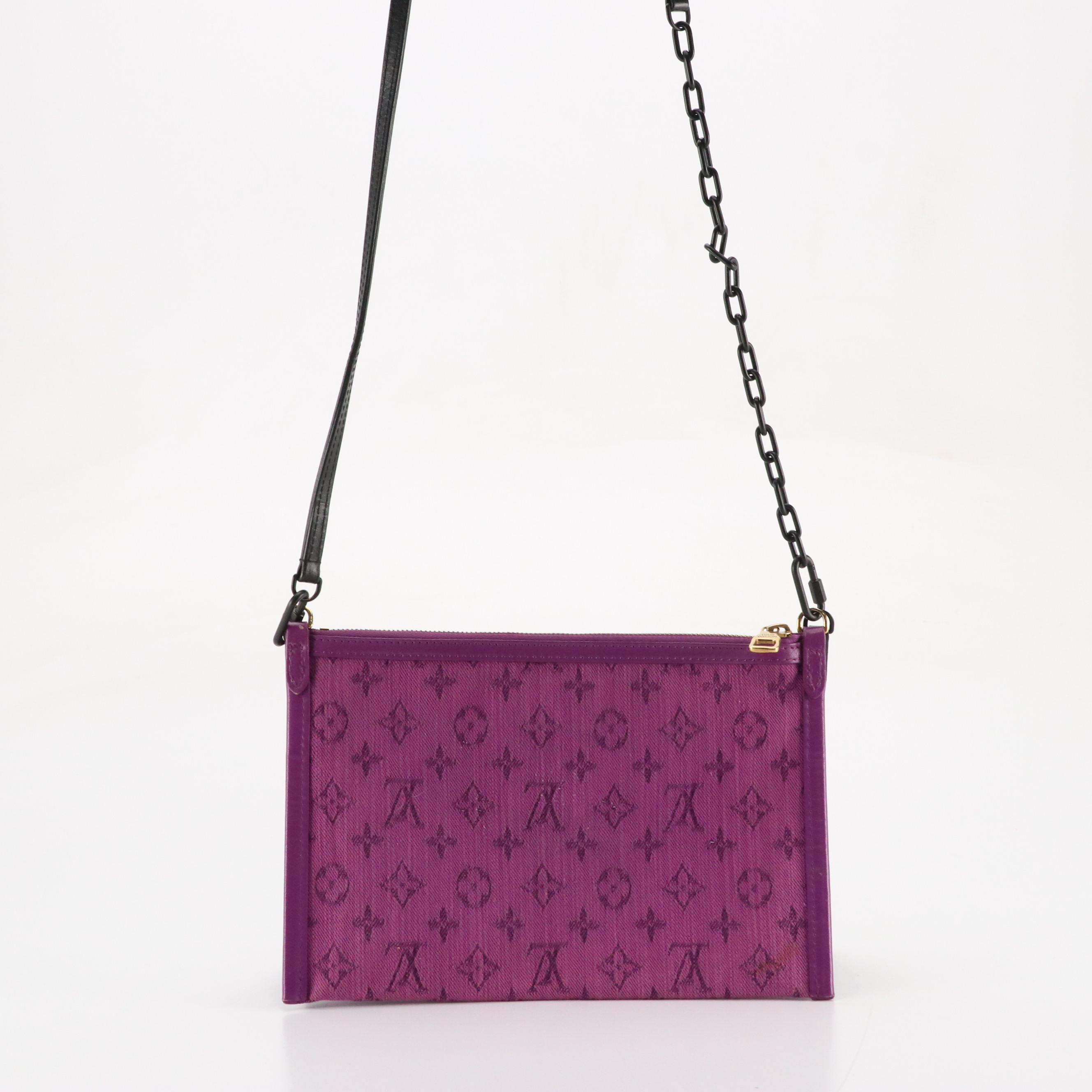 Louis Vuitton Limited Edition Double Flat Messenger Bag in Monogram Canvas/Denim