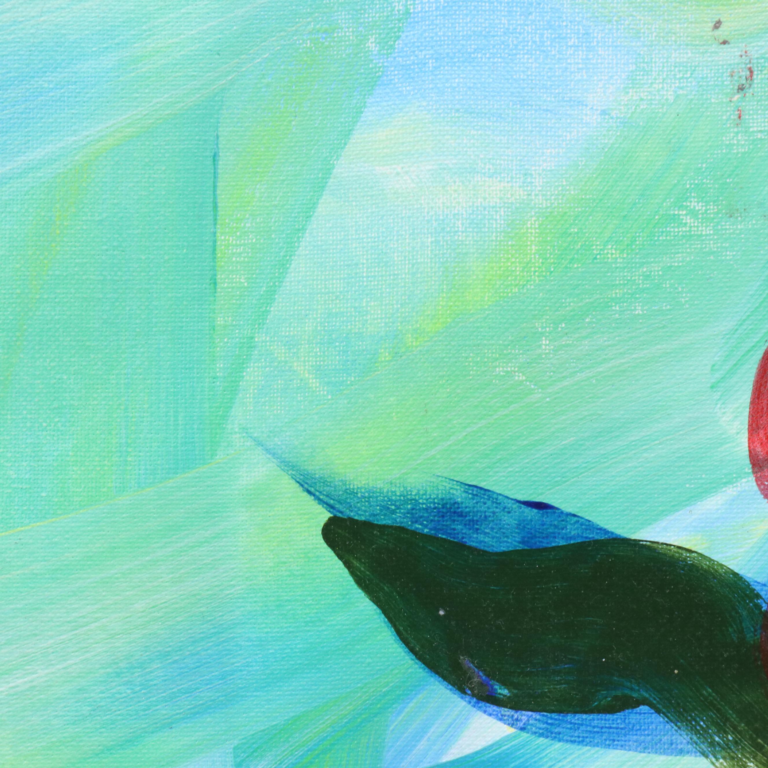 Said Oladejo-lawal Stylized Floral Acrylic Painting, 2020