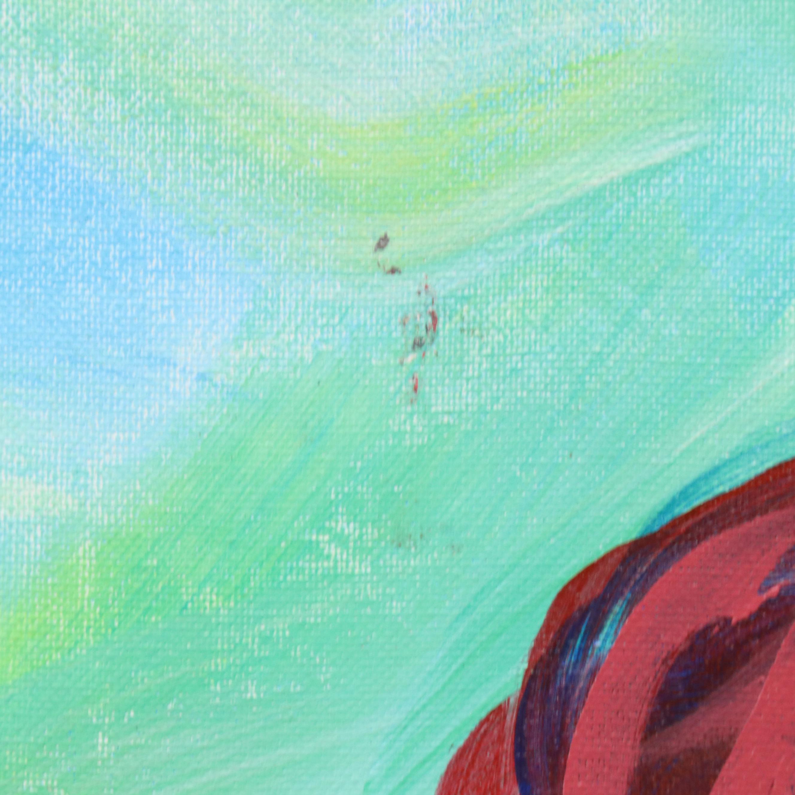 Said Oladejo-lawal Stylized Floral Acrylic Painting, 2020