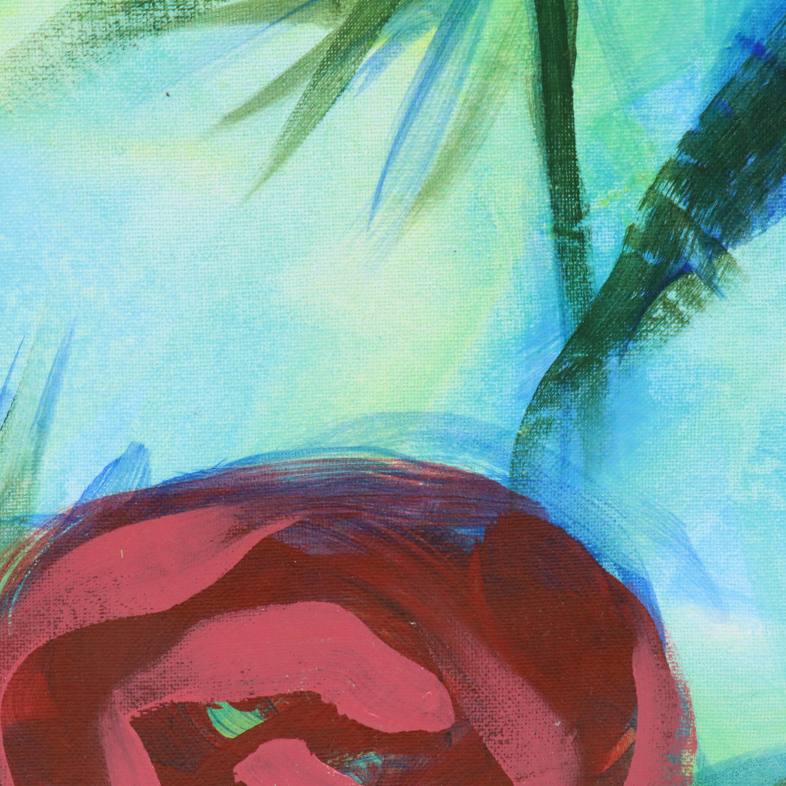 Said Oladejo-lawal Stylized Floral Acrylic Painting, 2020