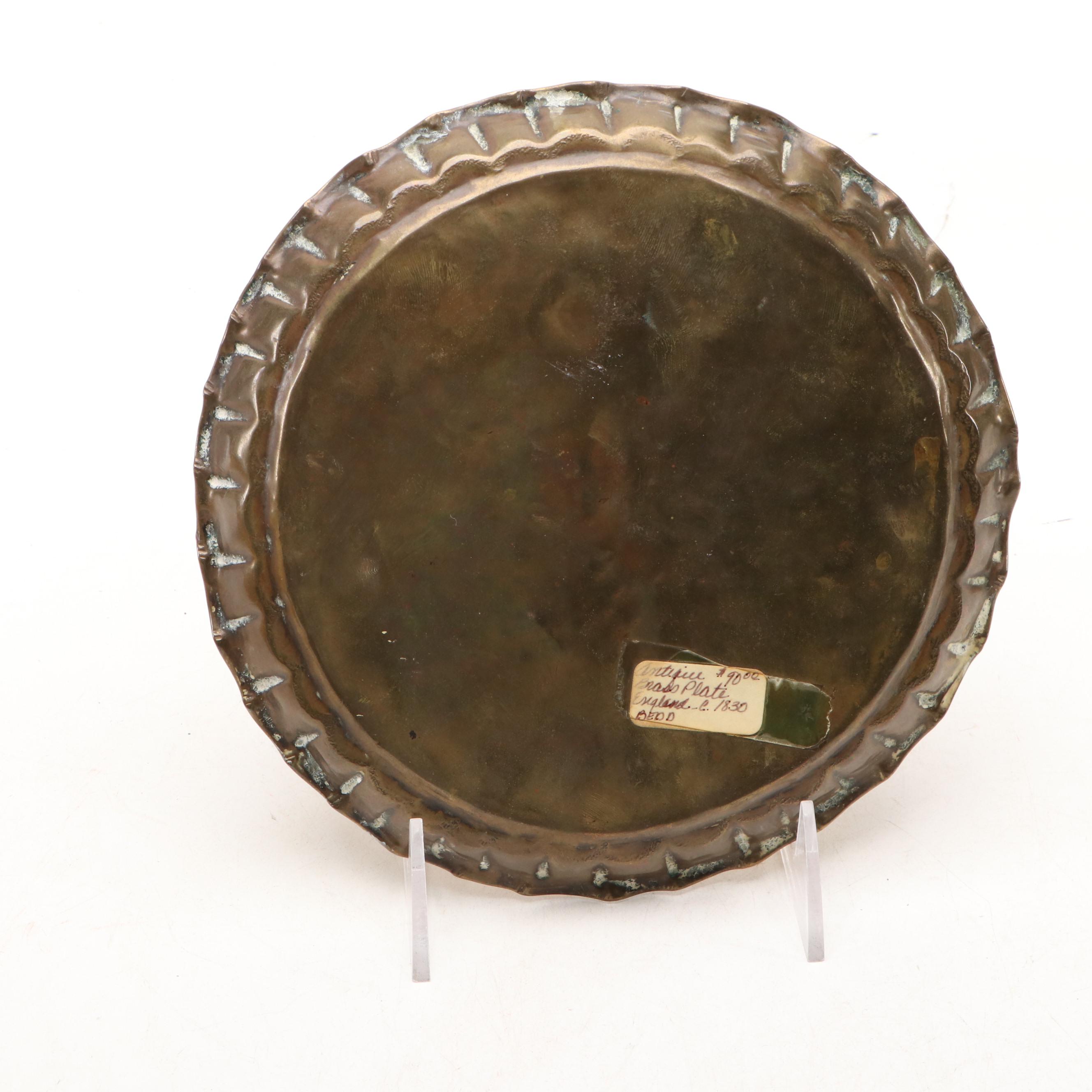 Brass Finish Monteith with Fluted Brass Plate