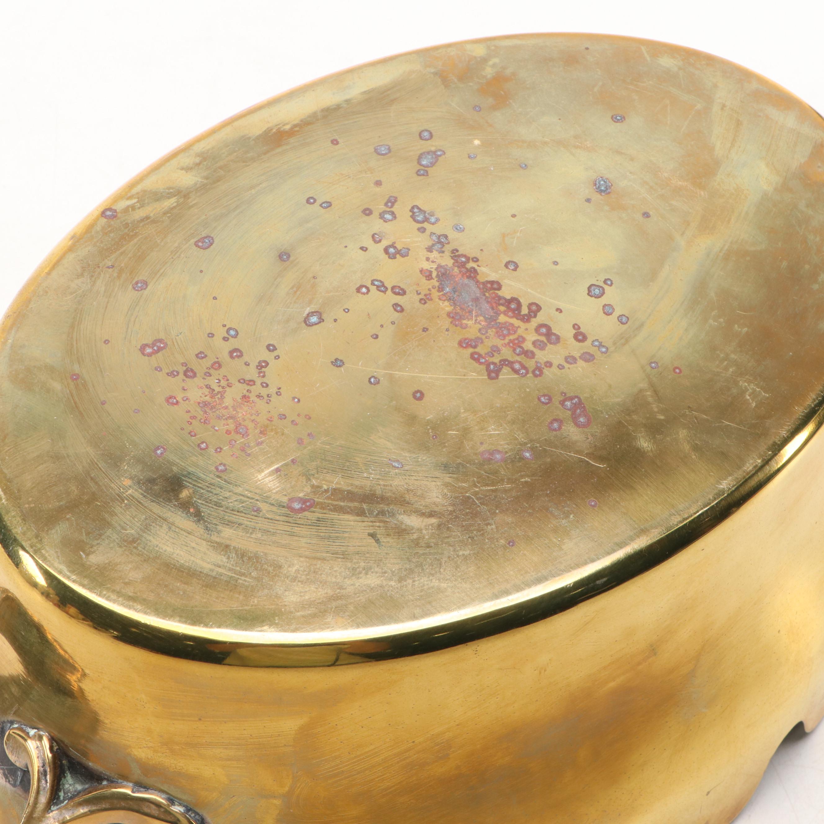 Brass Finish Monteith with Fluted Brass Plate