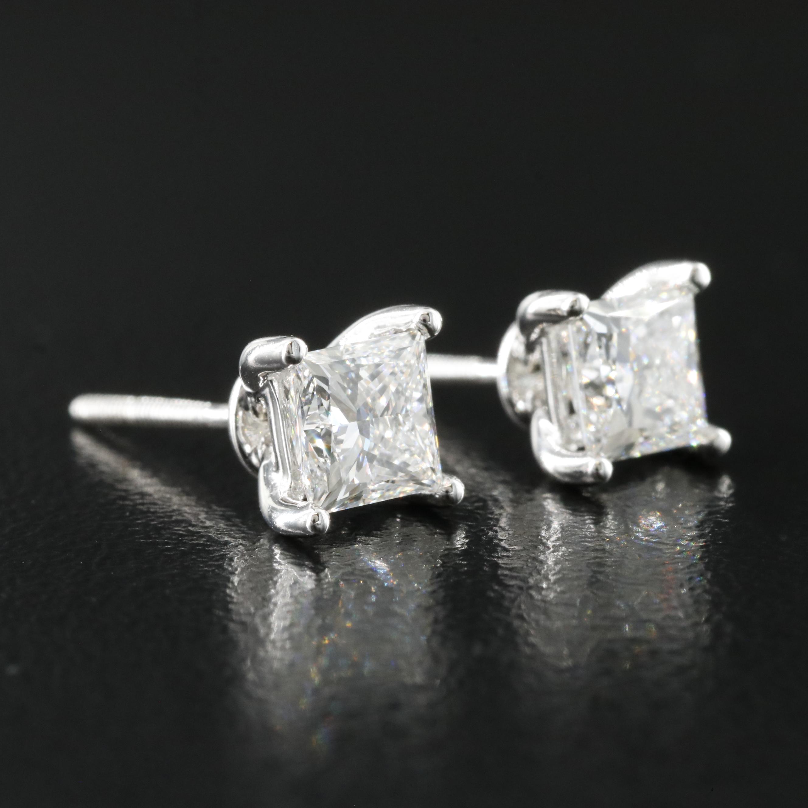 14K 1.46 CTW Lab Grown Diamond Stud Earrings with Online IGI Reports