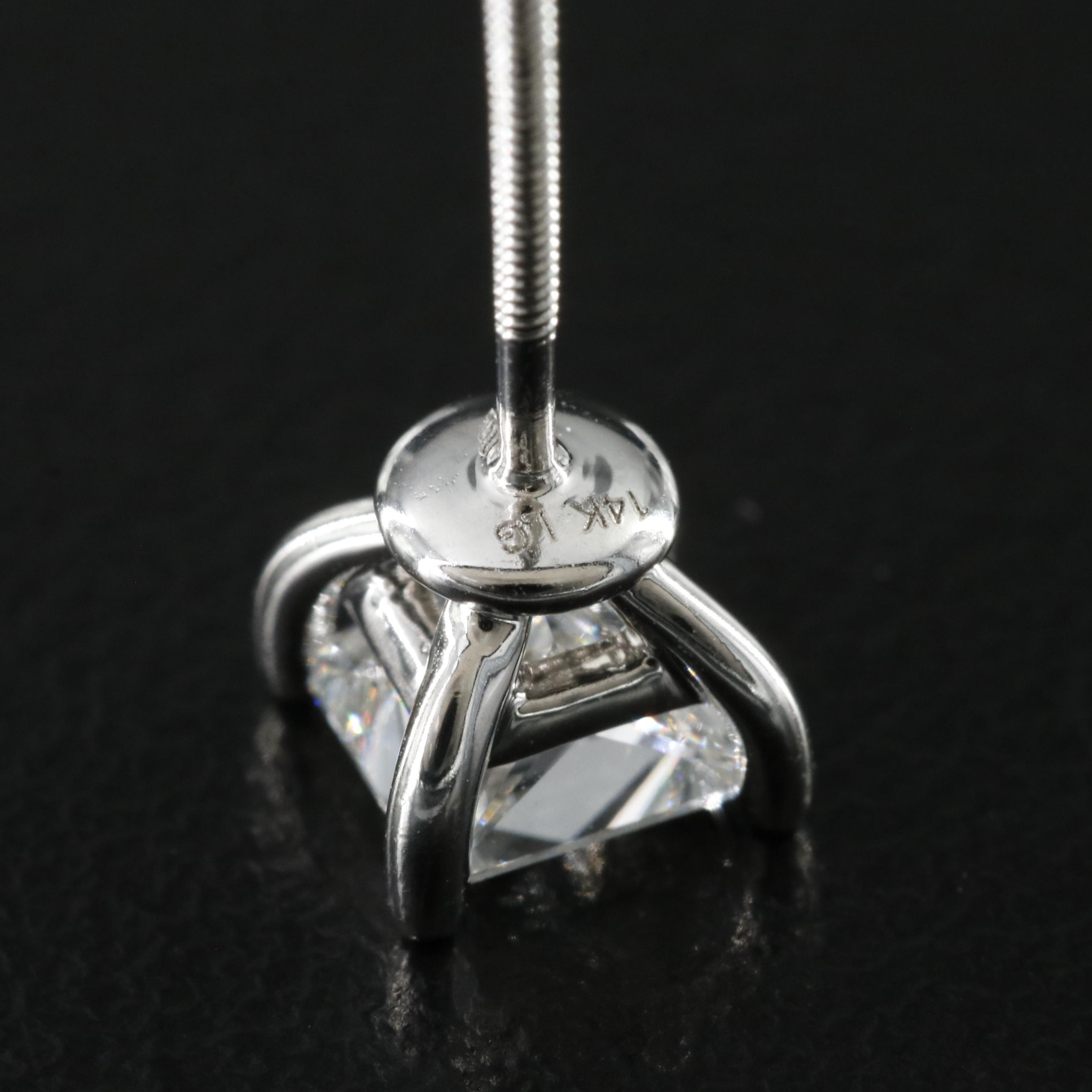 14K 1.46 CTW Lab Grown Diamond Stud Earrings with Online IGI Reports