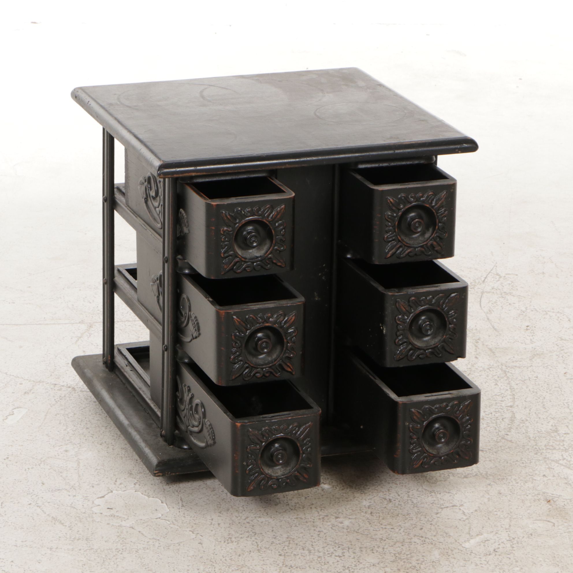 Wooden Six-Drawer Sewing Supplies Storage Chest