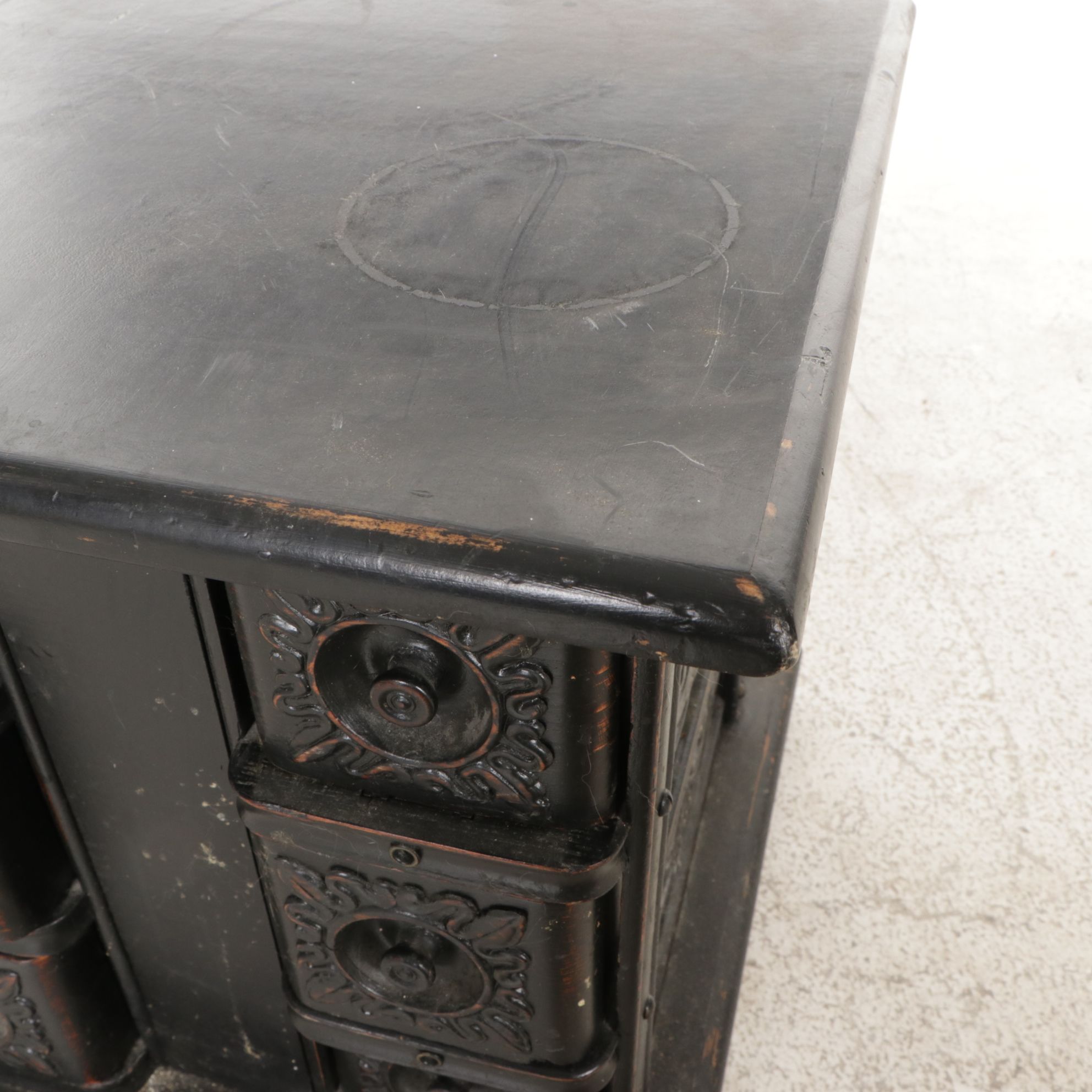 Wooden Six-Drawer Sewing Supplies Storage Chest