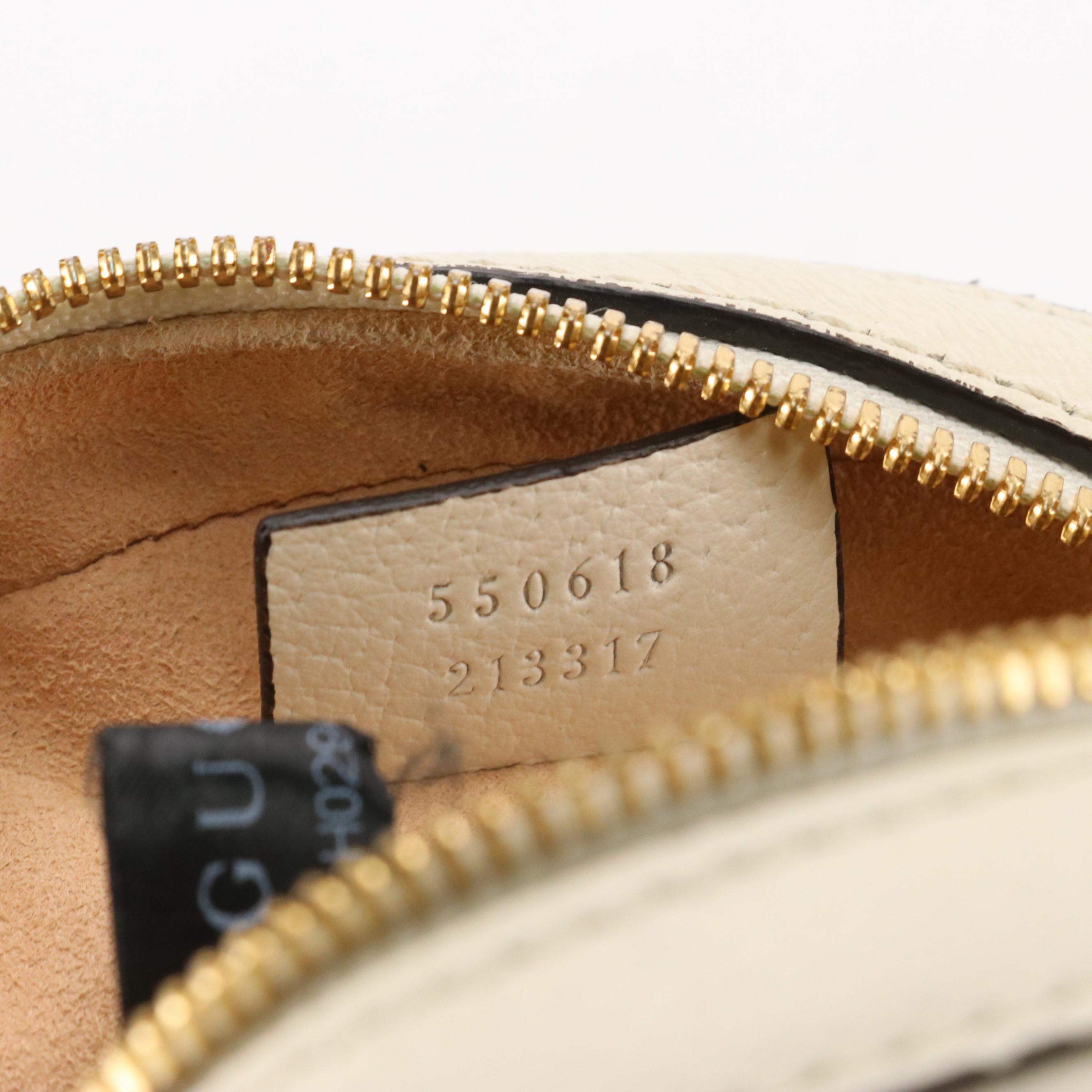 Gucci Ophidia Round Crossbody Bag in Web Striped White Leather