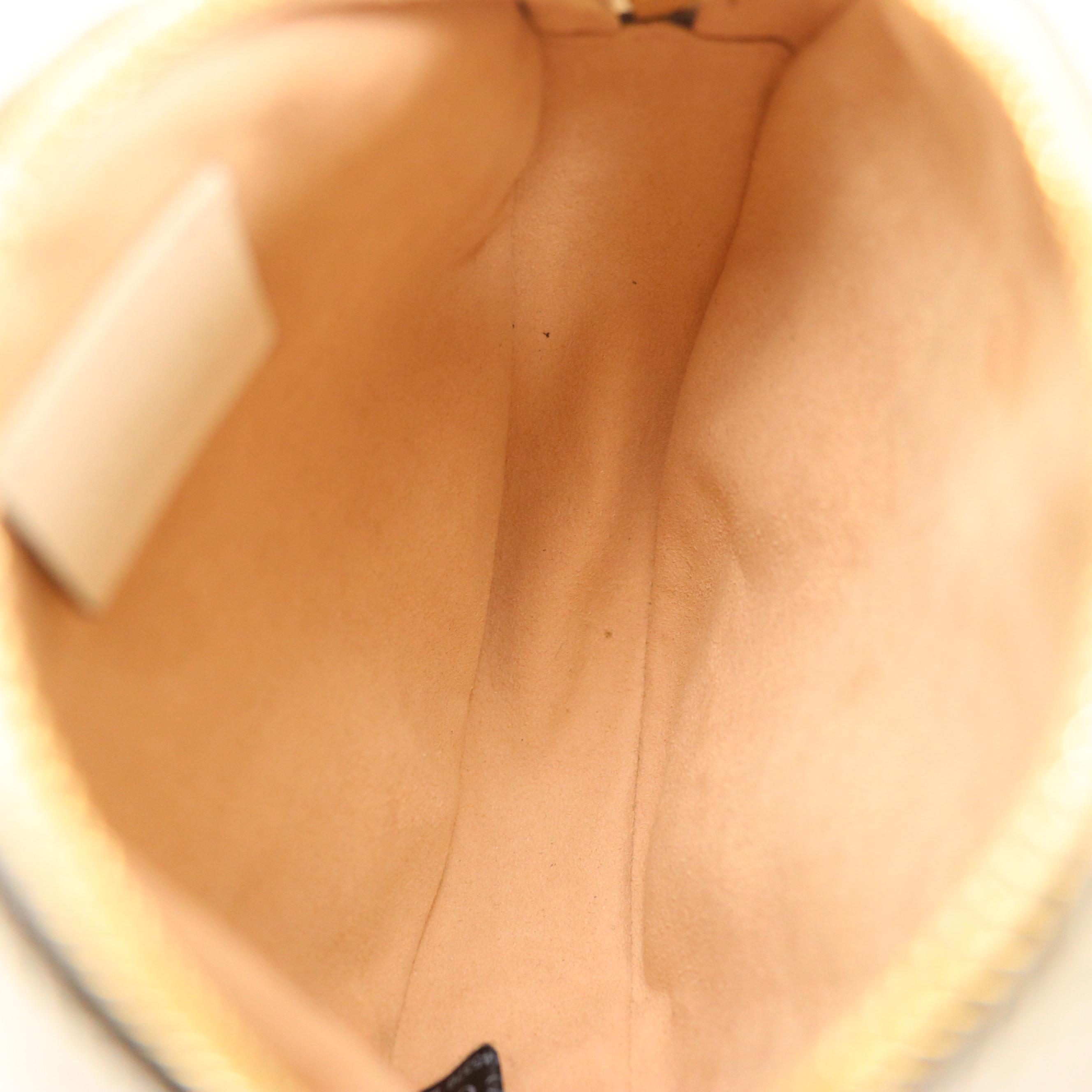 Gucci Ophidia Round Crossbody Bag in Web Striped White Leather