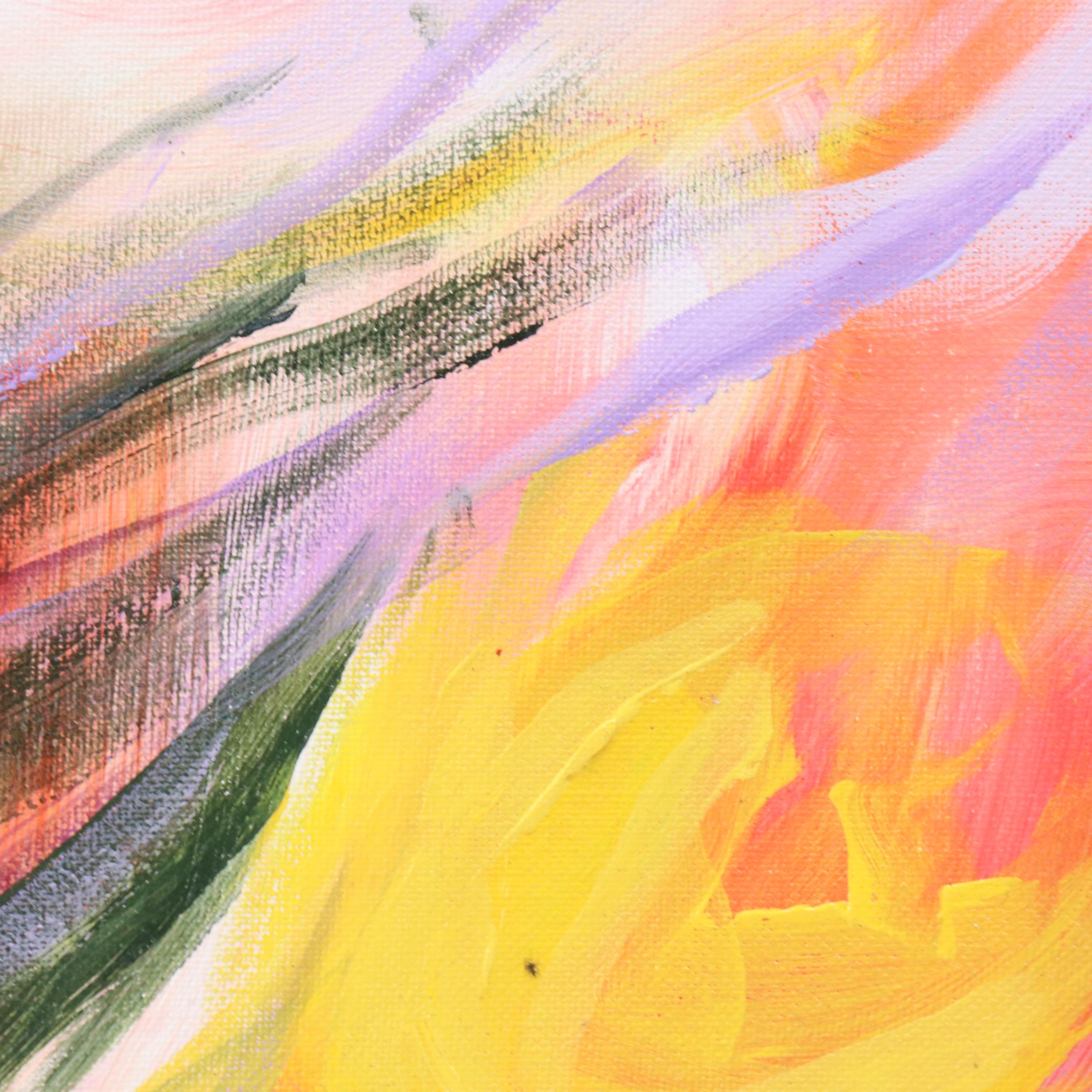 Said Oladejo-lawal Stylized Floral Acrylic Painting, 2020