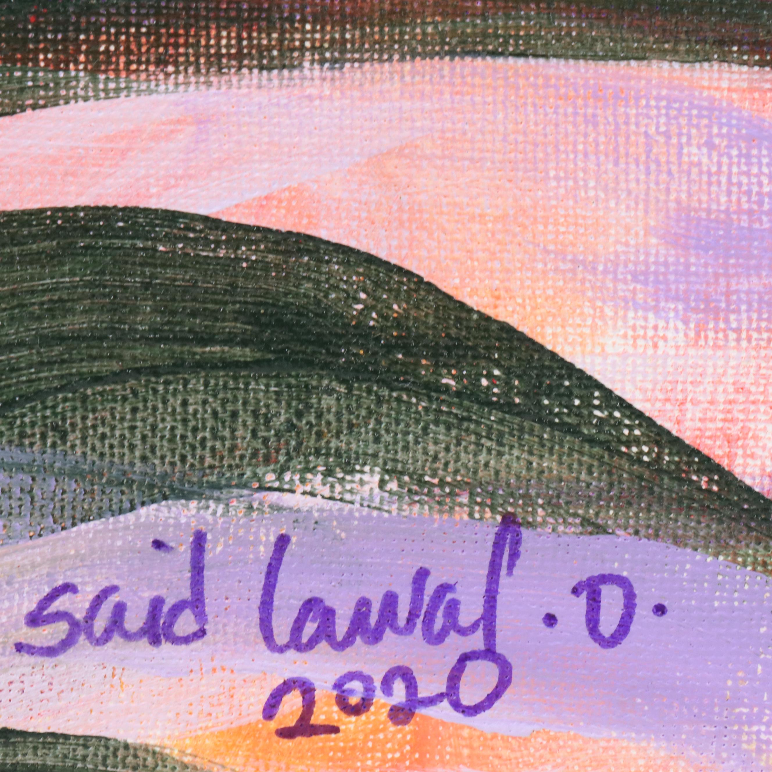 Said Oladejo-lawal Stylized Floral Acrylic Painting, 2020