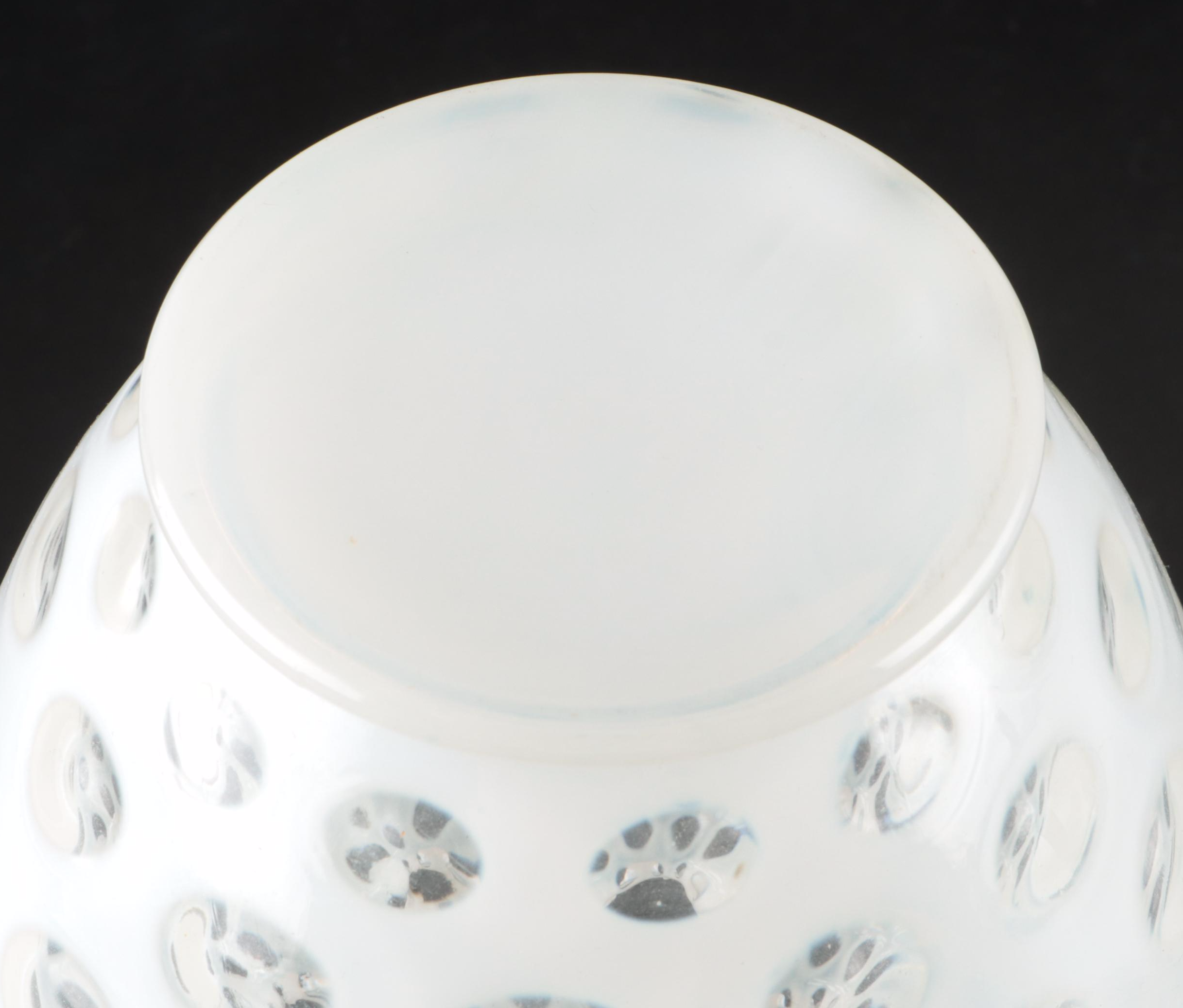 Fenton Glass Opalescent Coin Dot Vase and Bowl, Mid 20th-Century