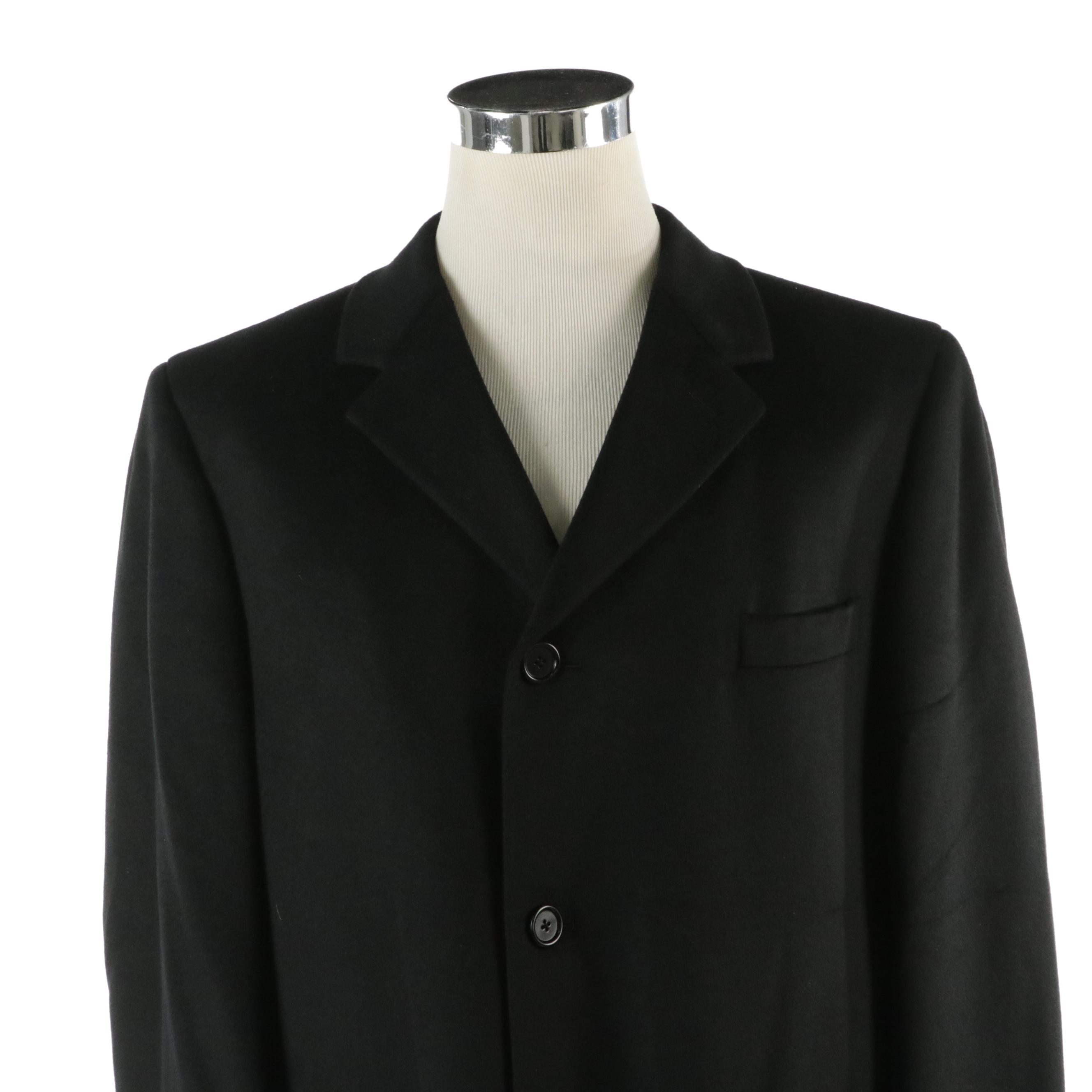 Men's Cardinal of Canada Black Cashmere Mid-Length Coat