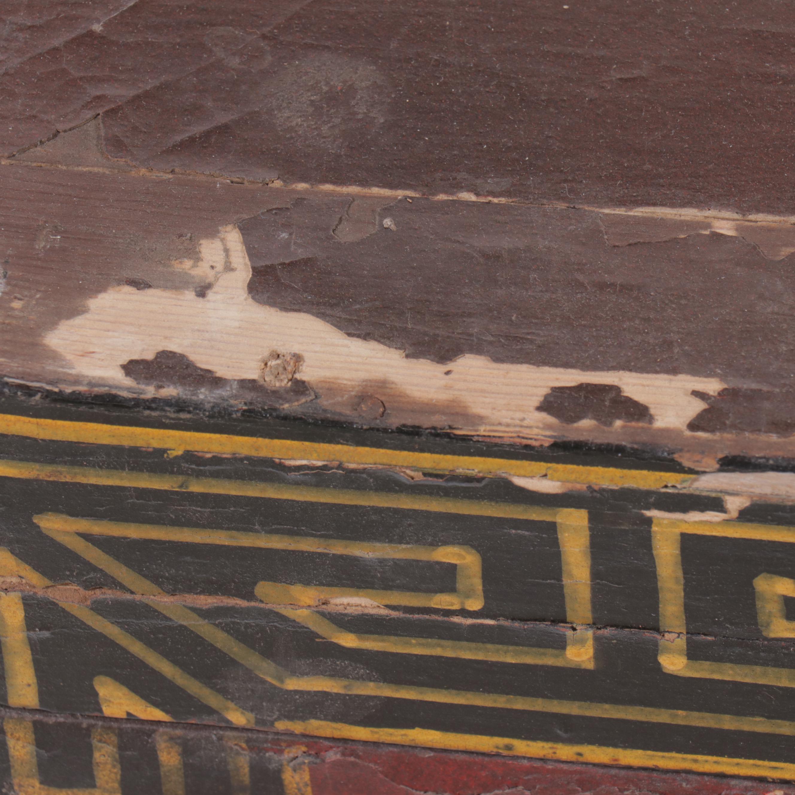 Chinese Polychrome Decorated Wood Chest