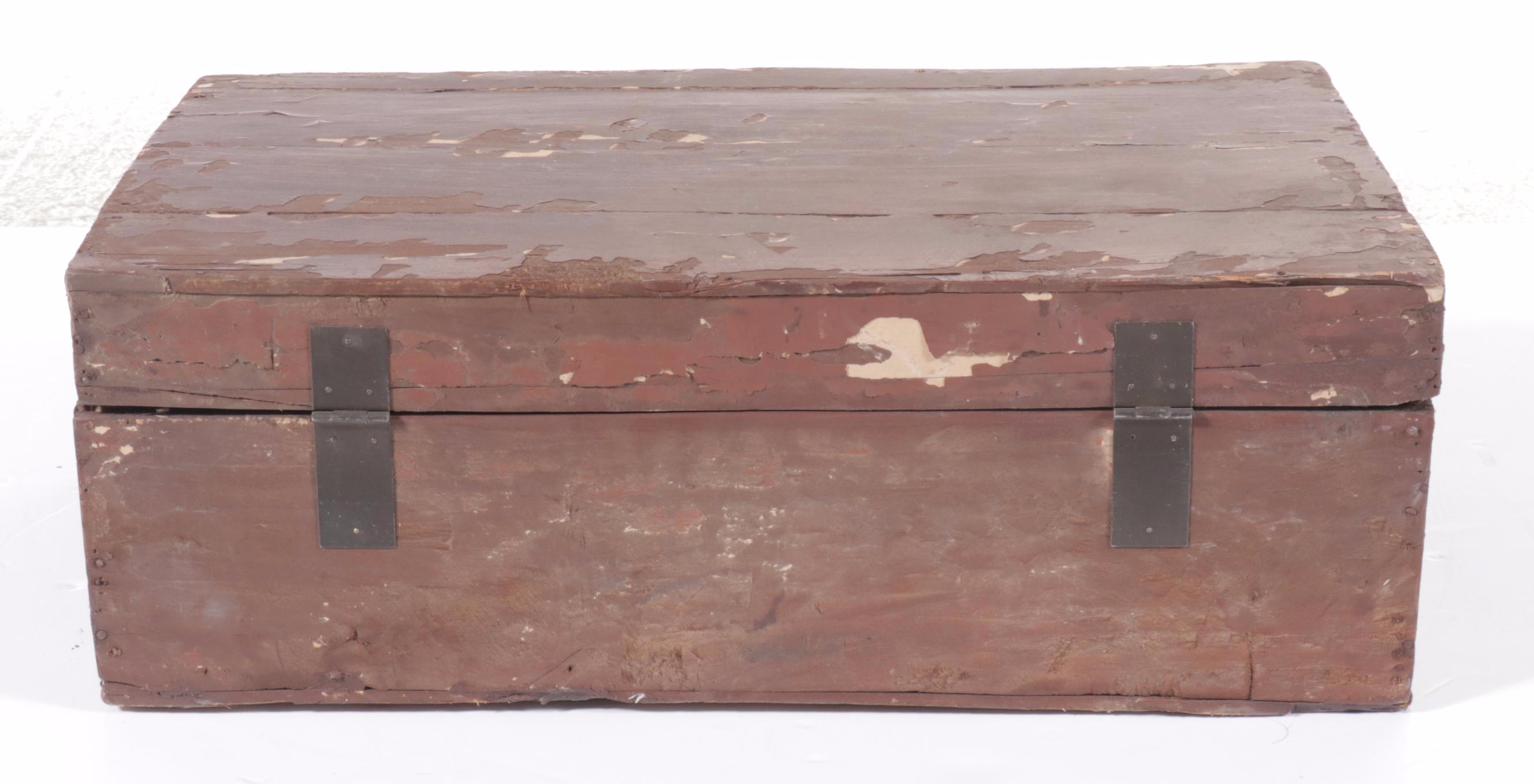 Chinese Polychrome Decorated Wood Chest