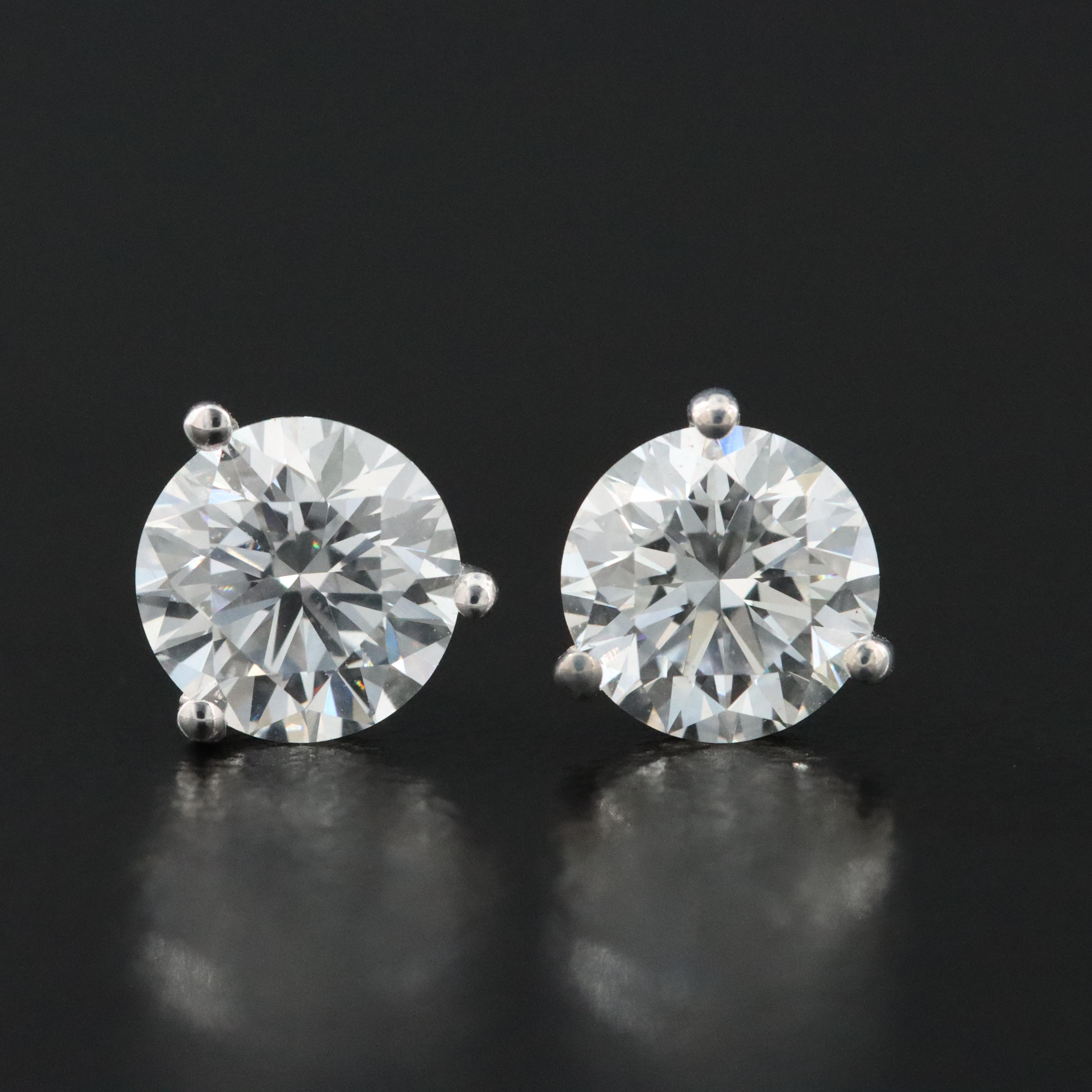 14K 1.98 CTW Lab Grown Diamond Martini Solitaire Earrings