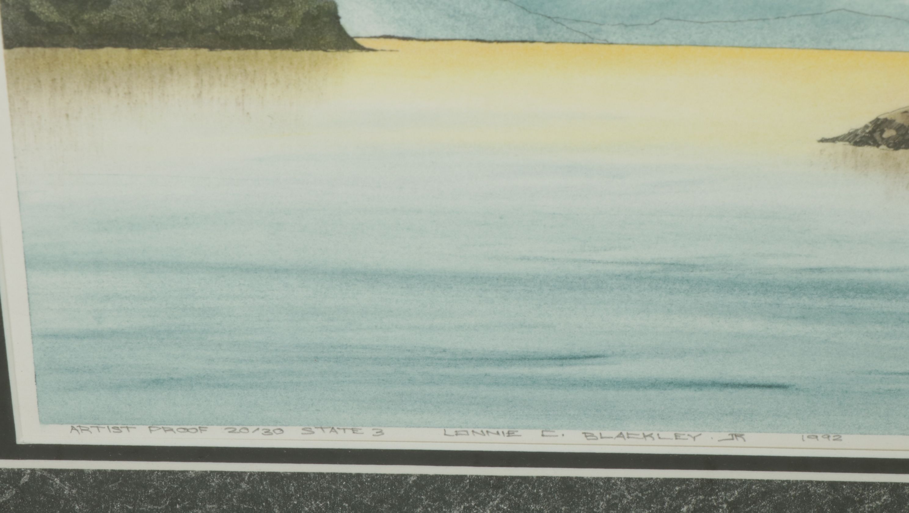 Lonnie C. Blackley Jr. Hand-Painted Lithograph of Irish Castle Landscape, 1992