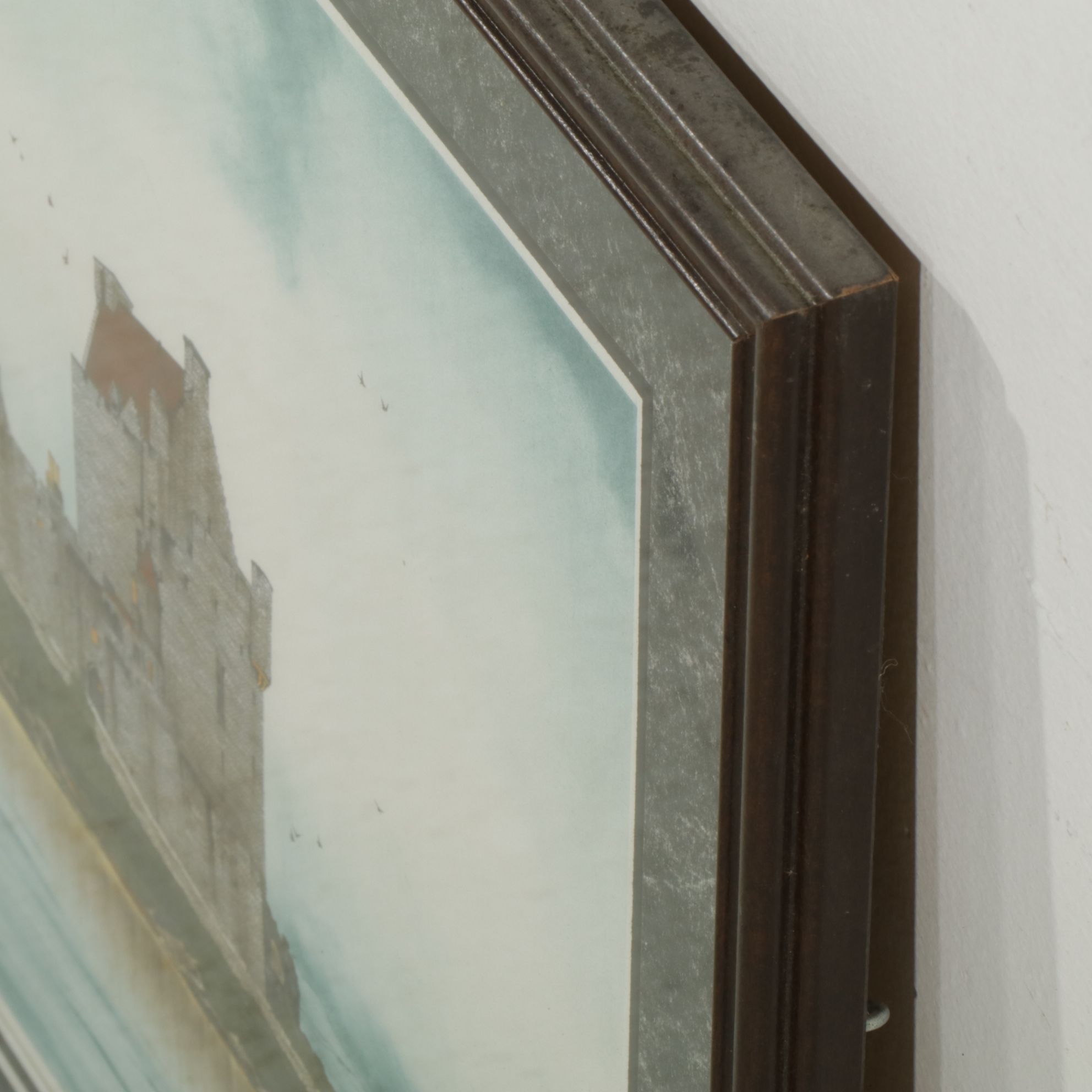 Lonnie C. Blackley Jr. Hand-Painted Lithograph of Irish Castle Landscape, 1992