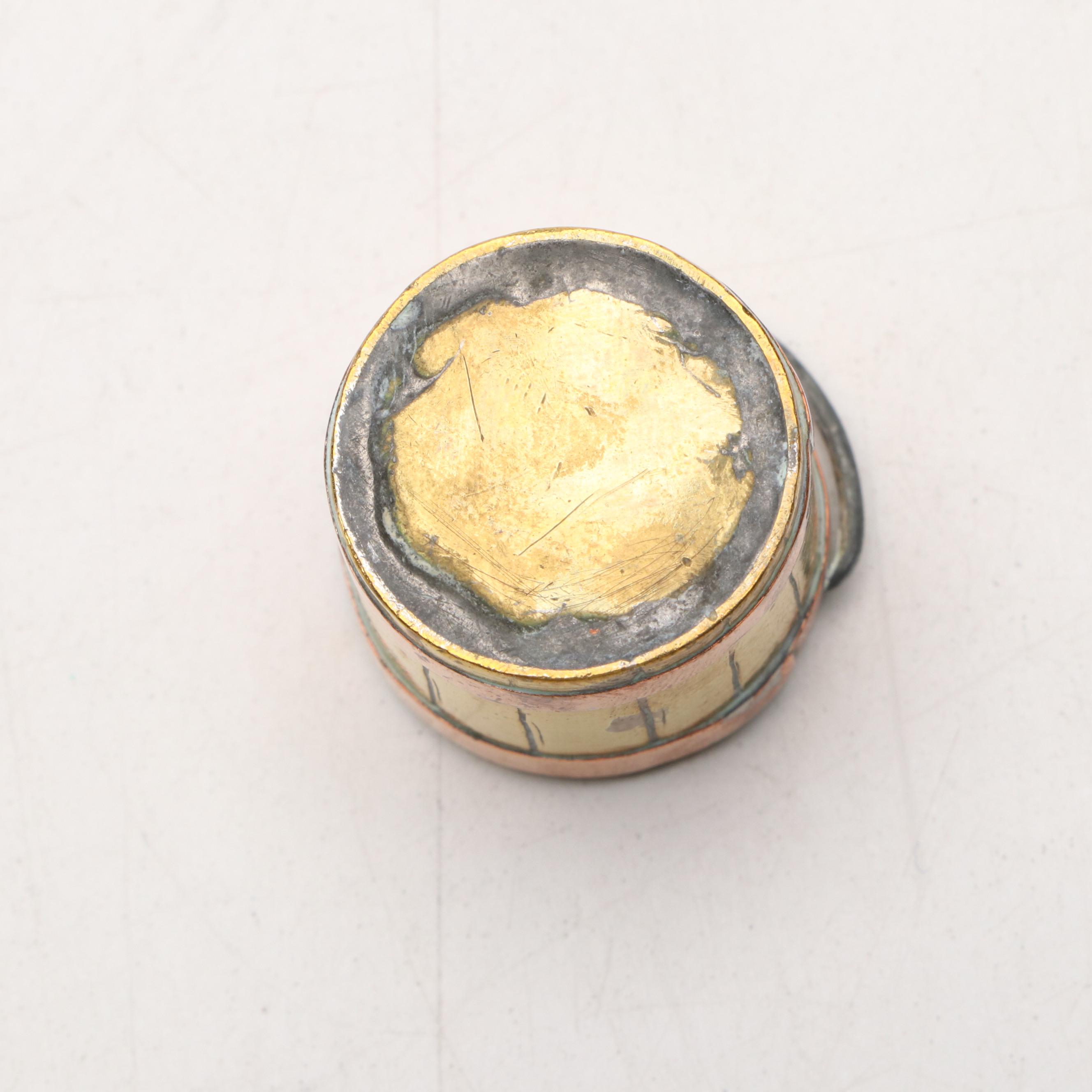 Working Copper and Brass Sculpture of Water Pump