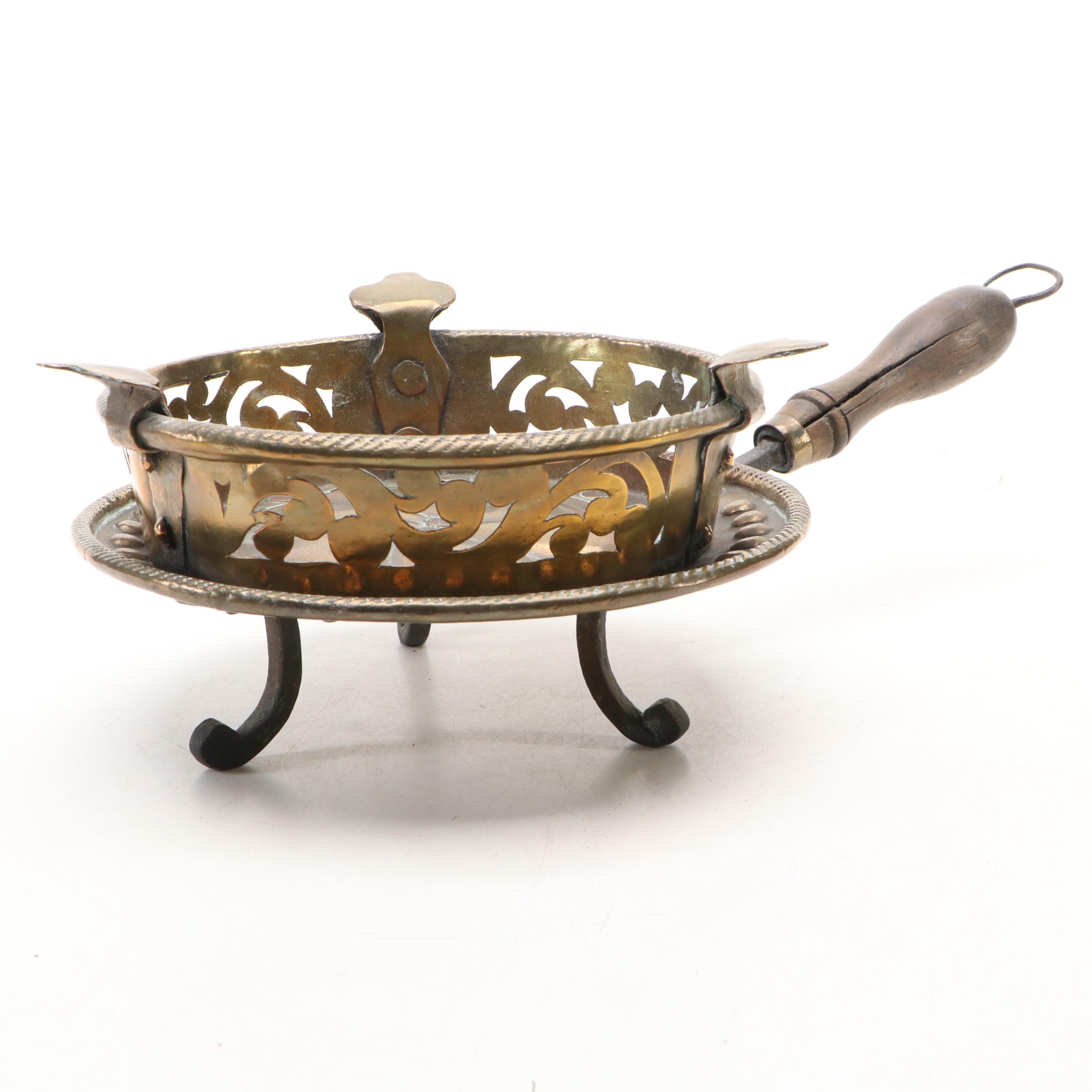 Hand Wrought Pierced Brass Pot Warmer