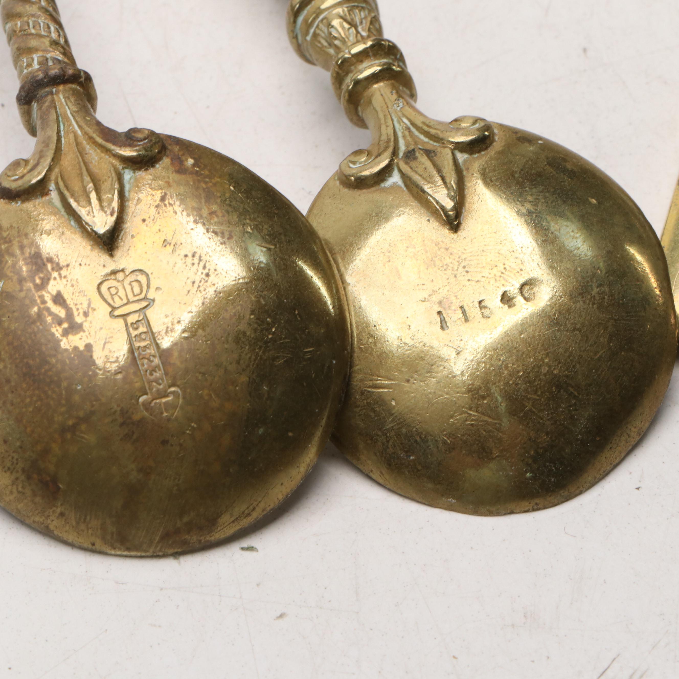 Brass Mortar with Pestle, Spoons, and Diwali Burner/Lamp with Underplate