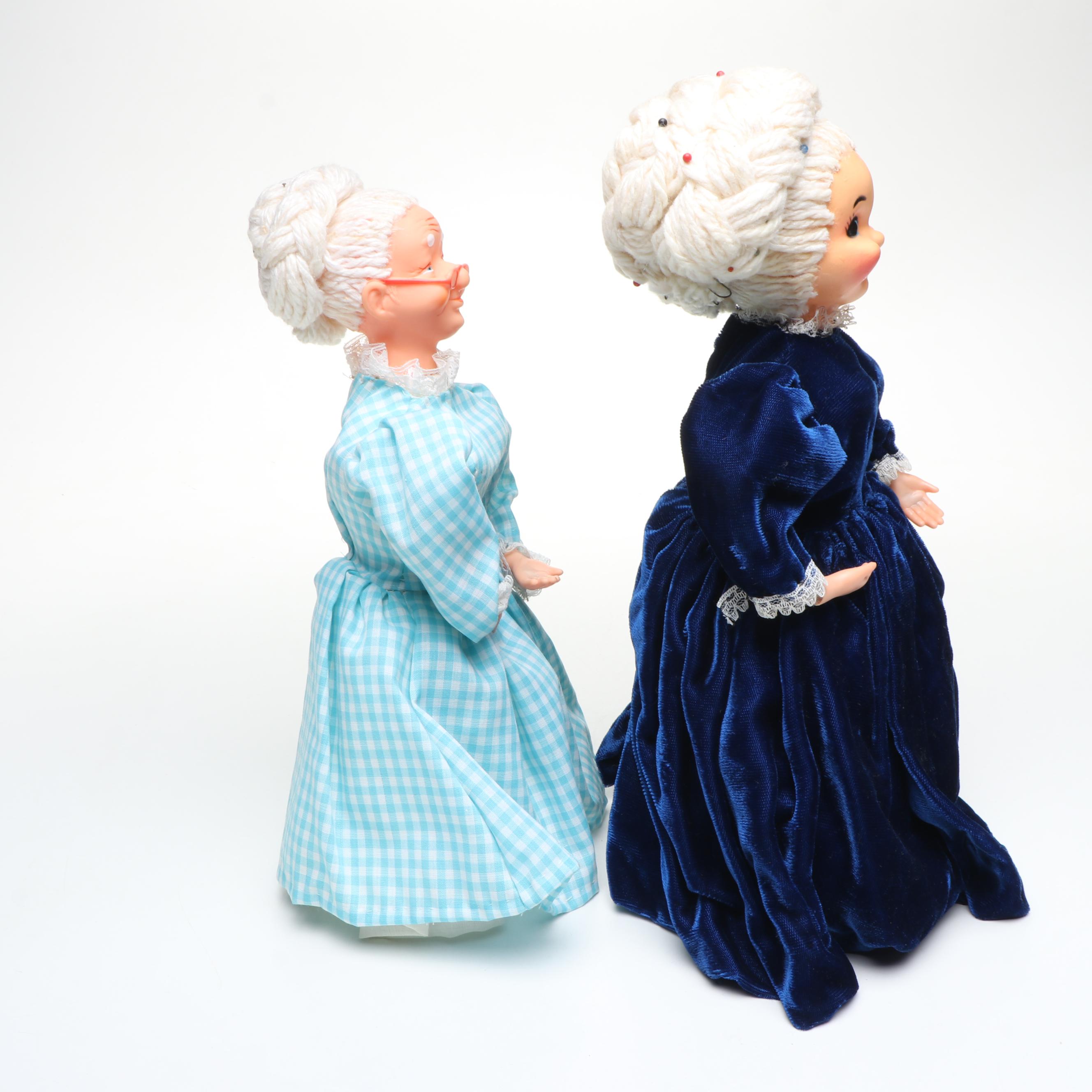 Handmade Dish Soap Bottle Dolls, Mid to Late 20th Century