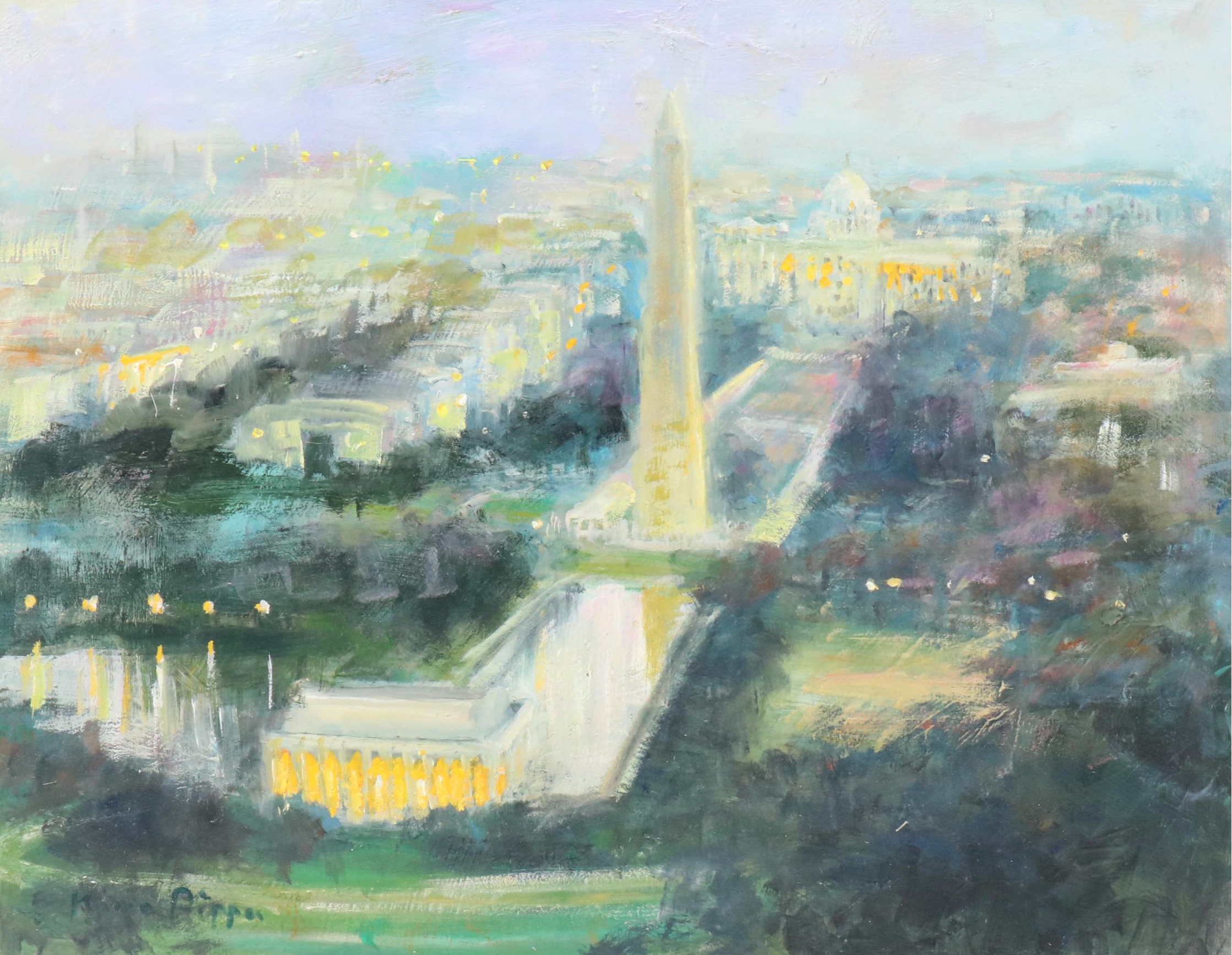 Nino Pippa Cityscape Oil Painting "Washington, DC - Capitol Hill," 2019