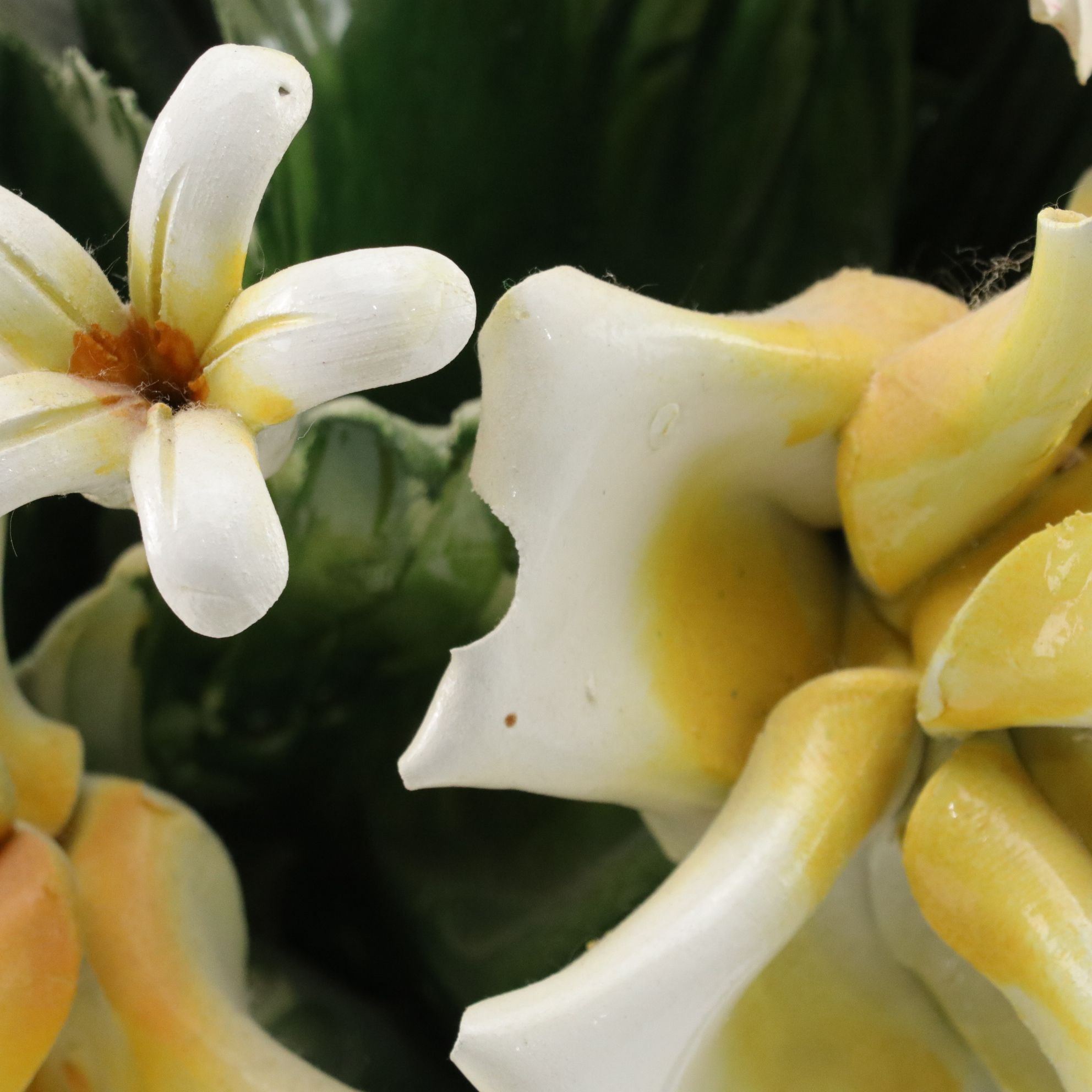 Capodimonte Porcelain Flower Arrangement & Basket