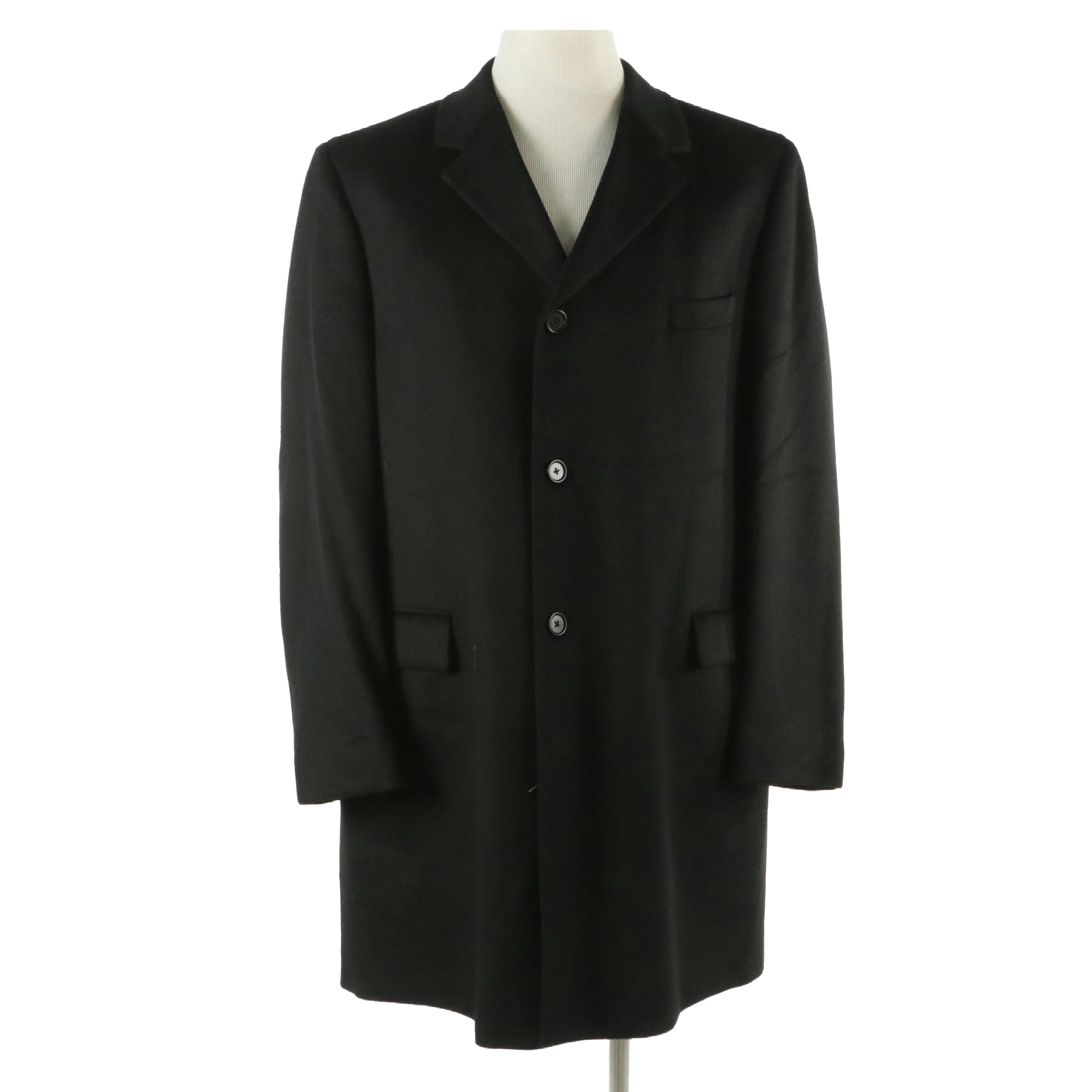 Men's Cardinal of Canada Black Cashmere Mid-Length Coat