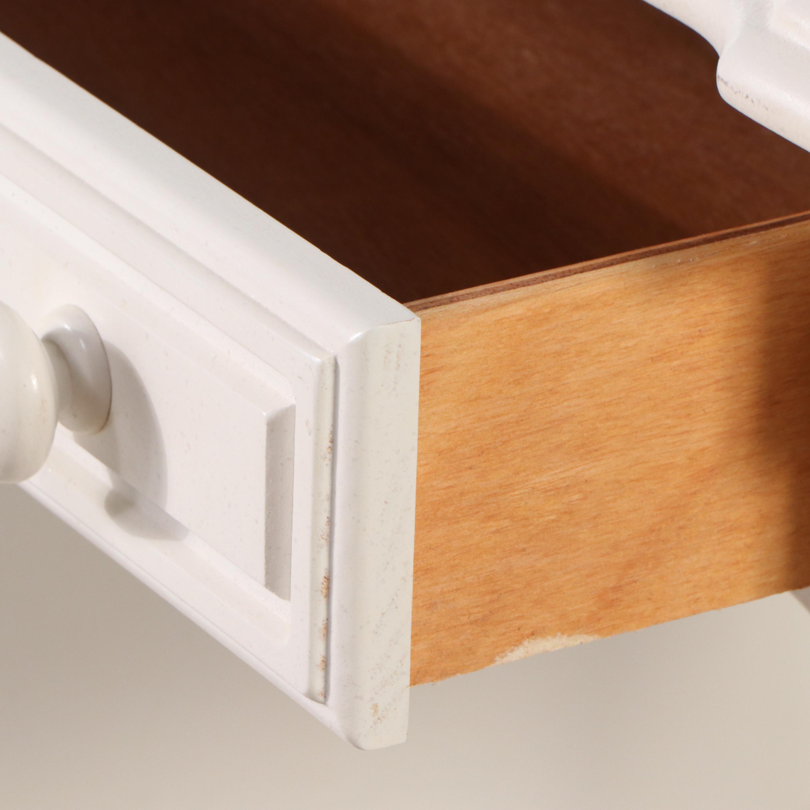 Lexington White-Painted Wood Vanity with Stool and Wall Mirror