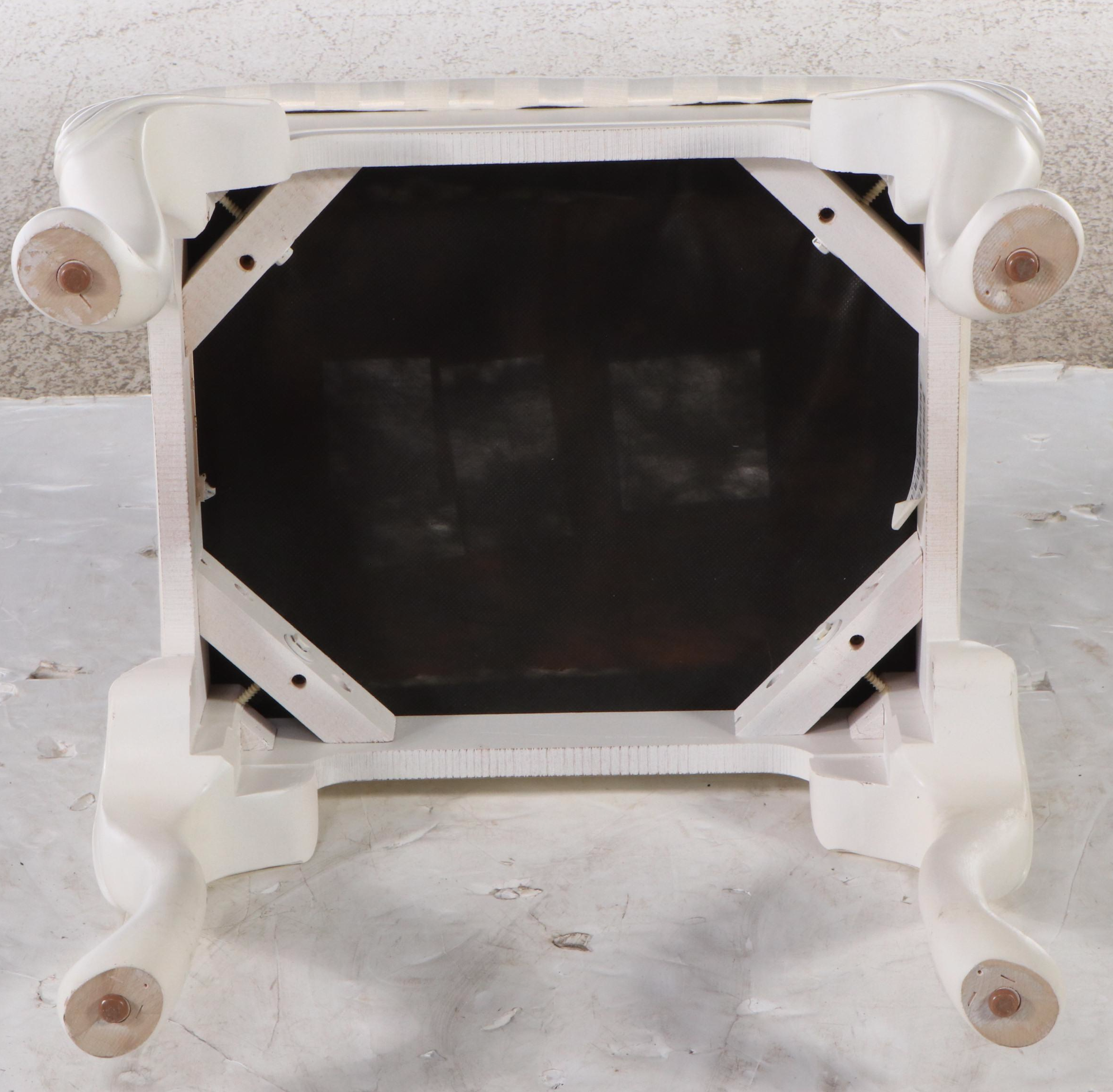 Lexington White-Painted Wood Vanity with Stool and Wall Mirror