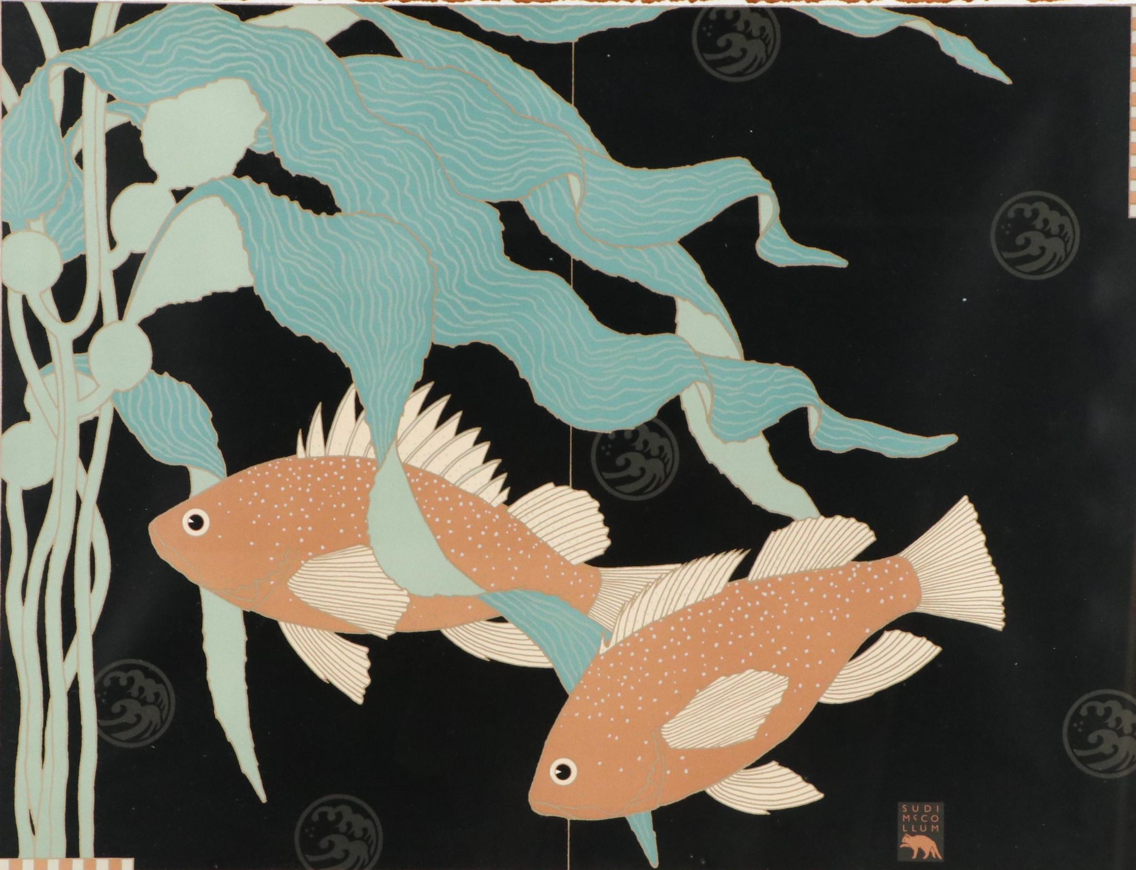 Sudi McCollum Lithograph "Fish Among Seaweed"